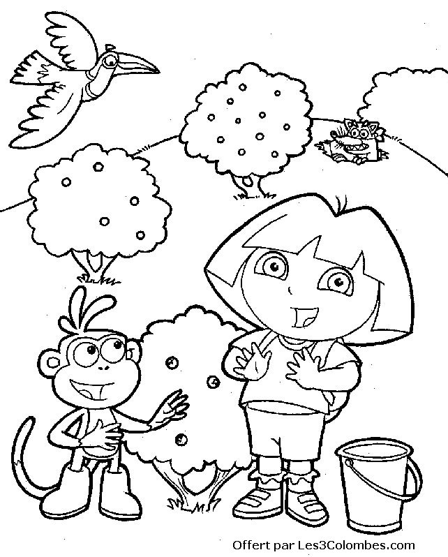 Dessin à colorier: Dora l'Exploratrice (Dessins Animés) #30018 - Coloriages à Imprimer Gratuits