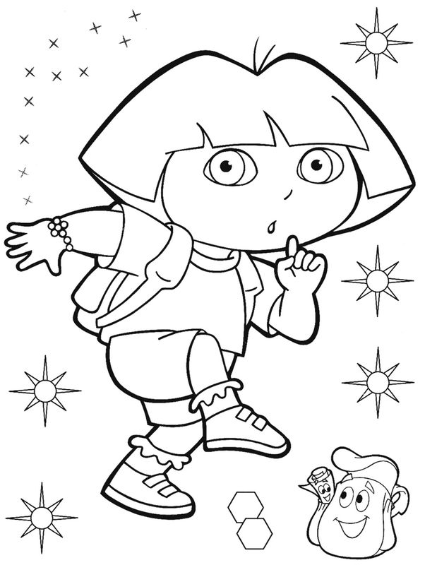 Dessin à colorier: Dora l'Exploratrice (Dessins Animés) #30035 - Coloriages à Imprimer Gratuits