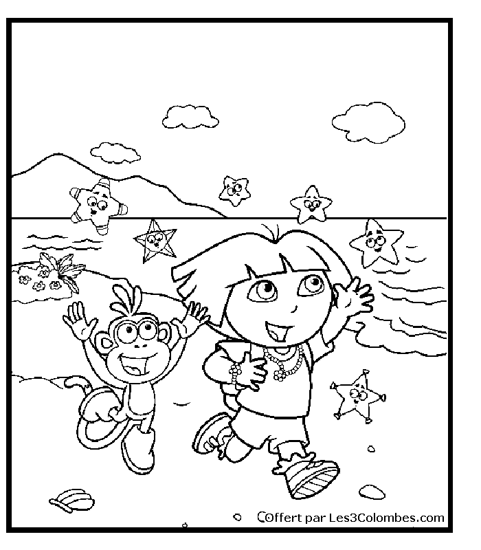 Dessin à colorier: Dora l'Exploratrice (Dessins Animés) #30039 - Coloriages à Imprimer Gratuits