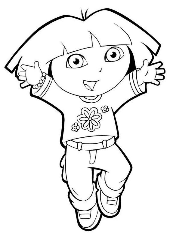 Dessin à colorier: Dora l'Exploratrice (Dessins Animés) #30046 - Coloriages à Imprimer Gratuits