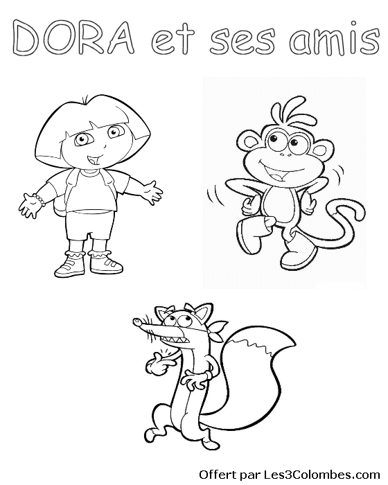 Dessin à colorier: Dora l'Exploratrice (Dessins Animés) #30059 - Coloriages à Imprimer Gratuits