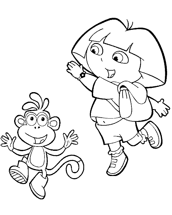 Dessin à colorier: Dora l'Exploratrice (Dessins Animés) #30061 - Coloriages à Imprimer Gratuits