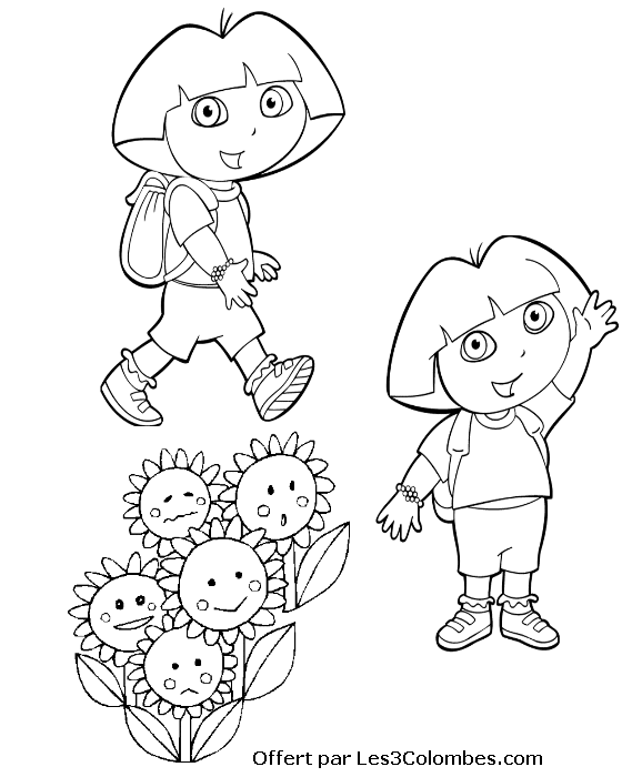 Dessin à colorier: Dora l'Exploratrice (Dessins Animés) #30062 - Coloriages à Imprimer Gratuits