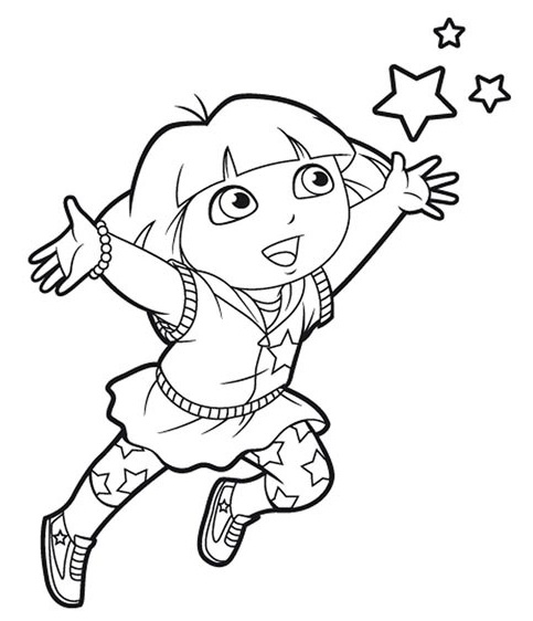 Dessin à colorier: Dora l'Exploratrice (Dessins Animés) #30069 - Coloriages à Imprimer Gratuits
