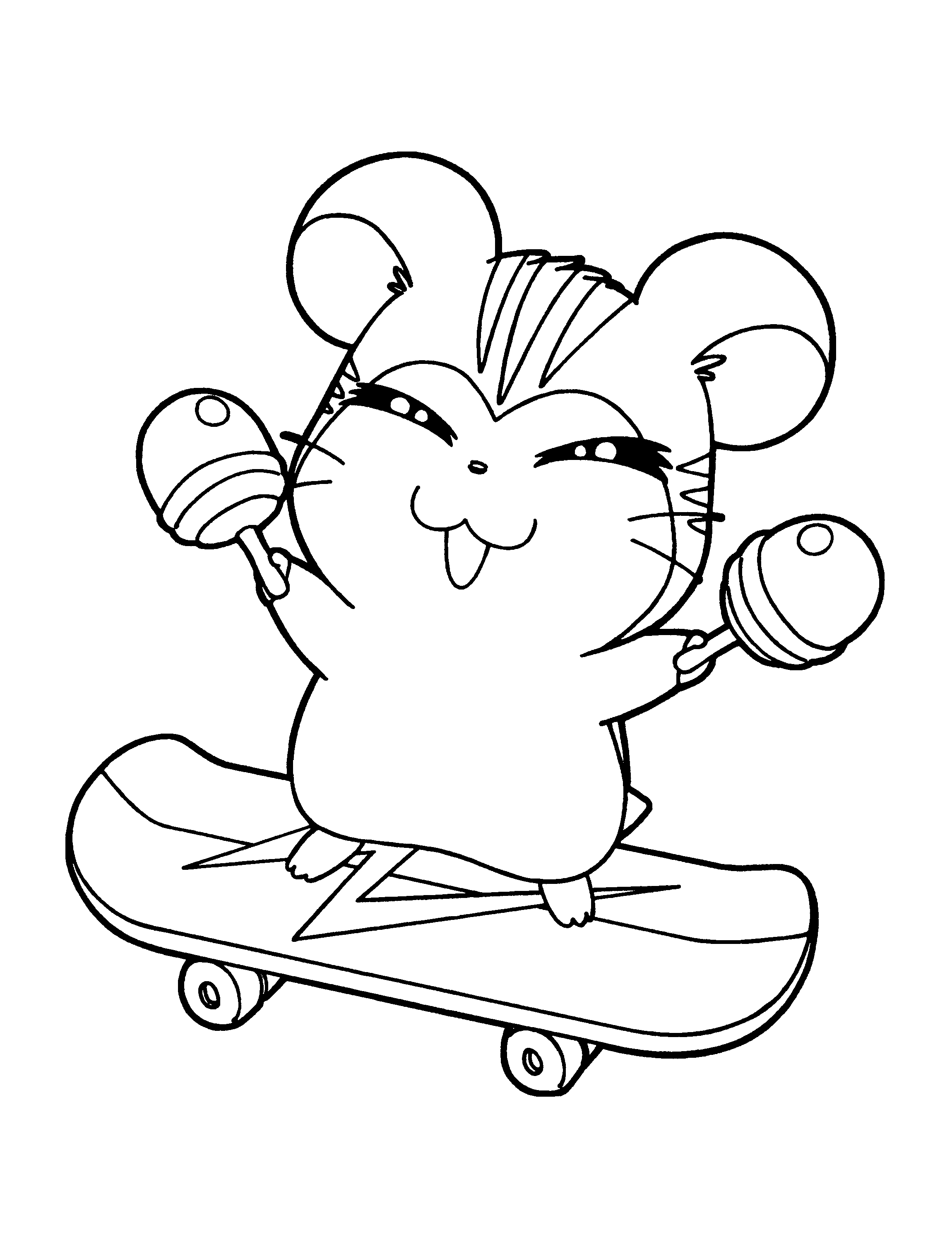 Dessin à colorier: Hamtaro (Dessins Animés) #39904 - Coloriages à Imprimer Gratuits