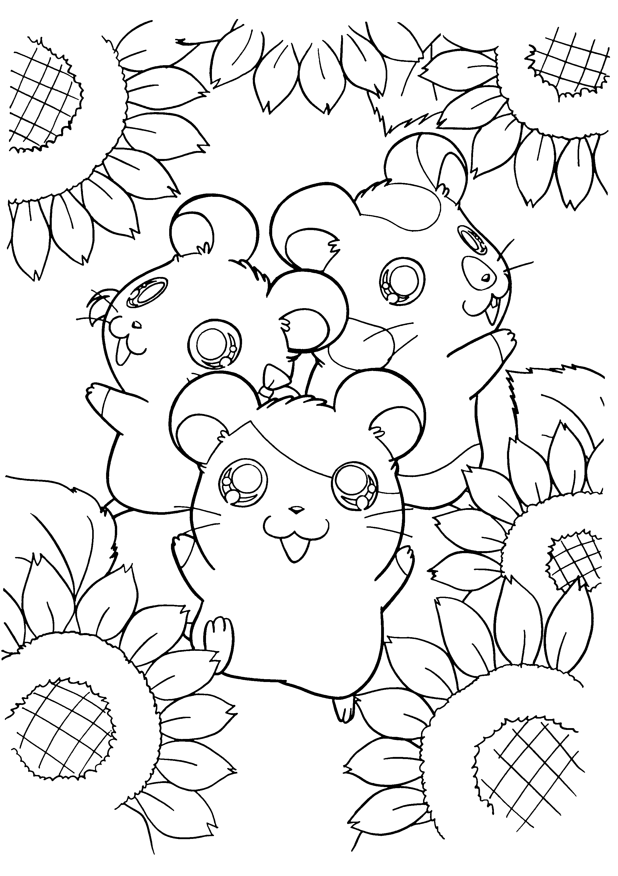 Dessin à colorier: Hamtaro (Dessins Animés) #39932 - Coloriages à Imprimer Gratuits