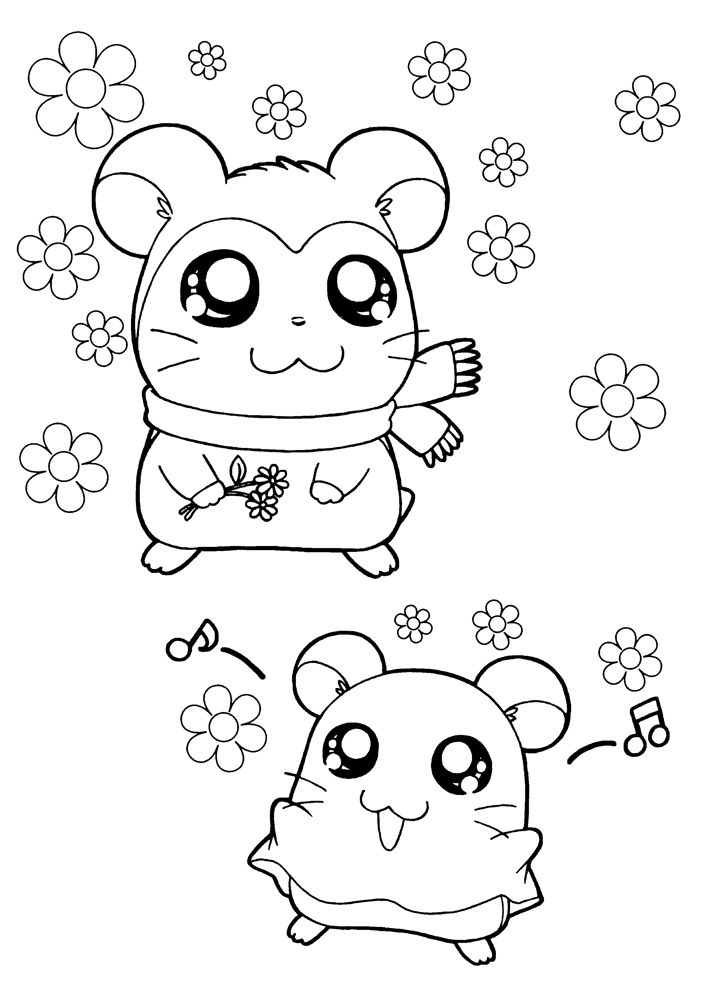 Dessin à colorier: Hamtaro (Dessins Animés) #39947 - Coloriages à Imprimer Gratuits