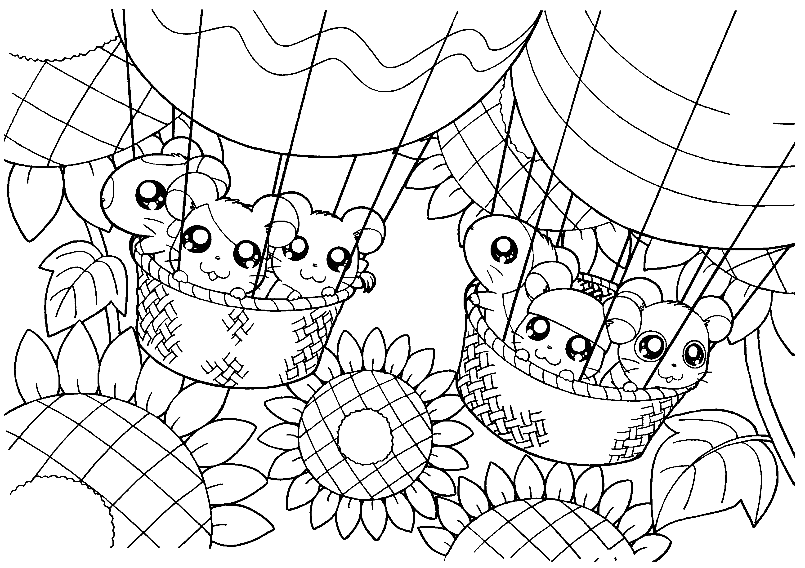 Dessin à colorier: Hamtaro (Dessins Animés) #39953 - Coloriages à Imprimer Gratuits