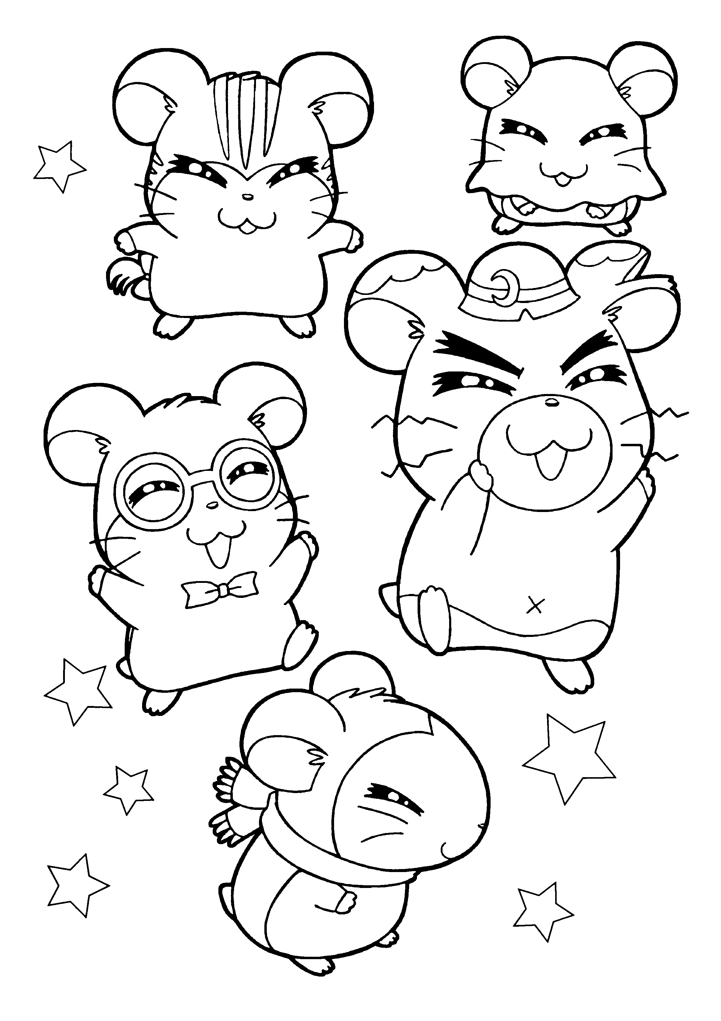 Dessin à colorier: Hamtaro (Dessins Animés) #39966 - Coloriages à Imprimer Gratuits