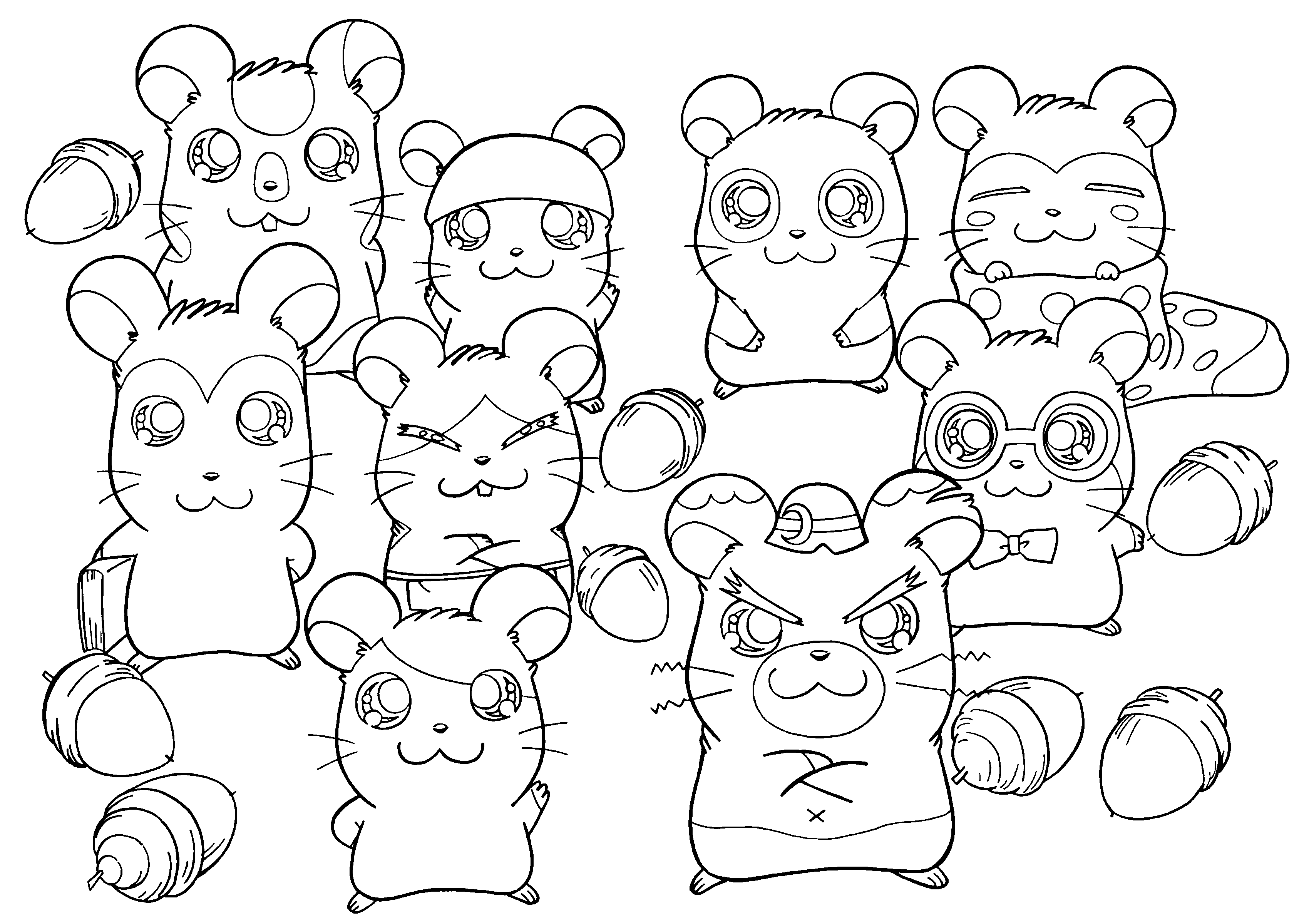 Dessin à colorier: Hamtaro (Dessins Animés) #39969 - Coloriages à Imprimer Gratuits