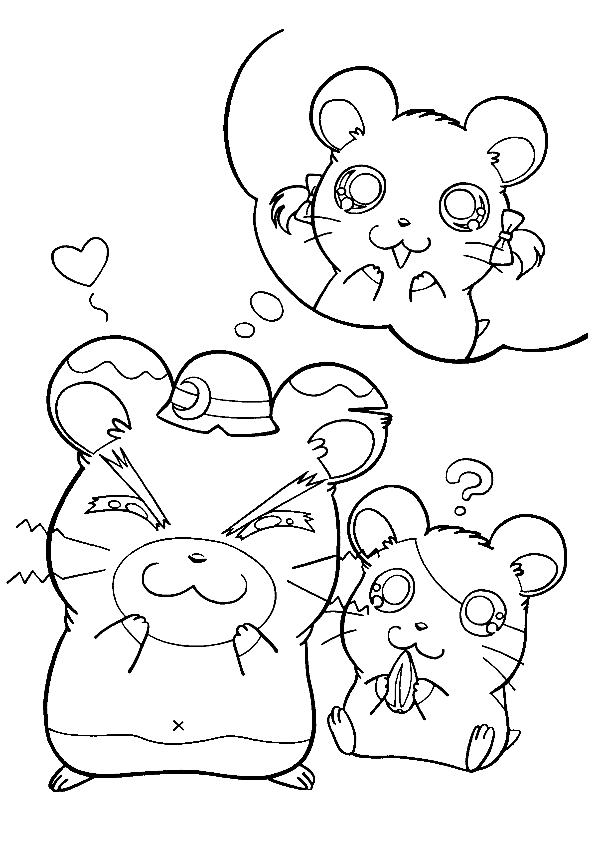 Dessin à colorier: Hamtaro (Dessins Animés) #39980 - Coloriages à Imprimer Gratuits