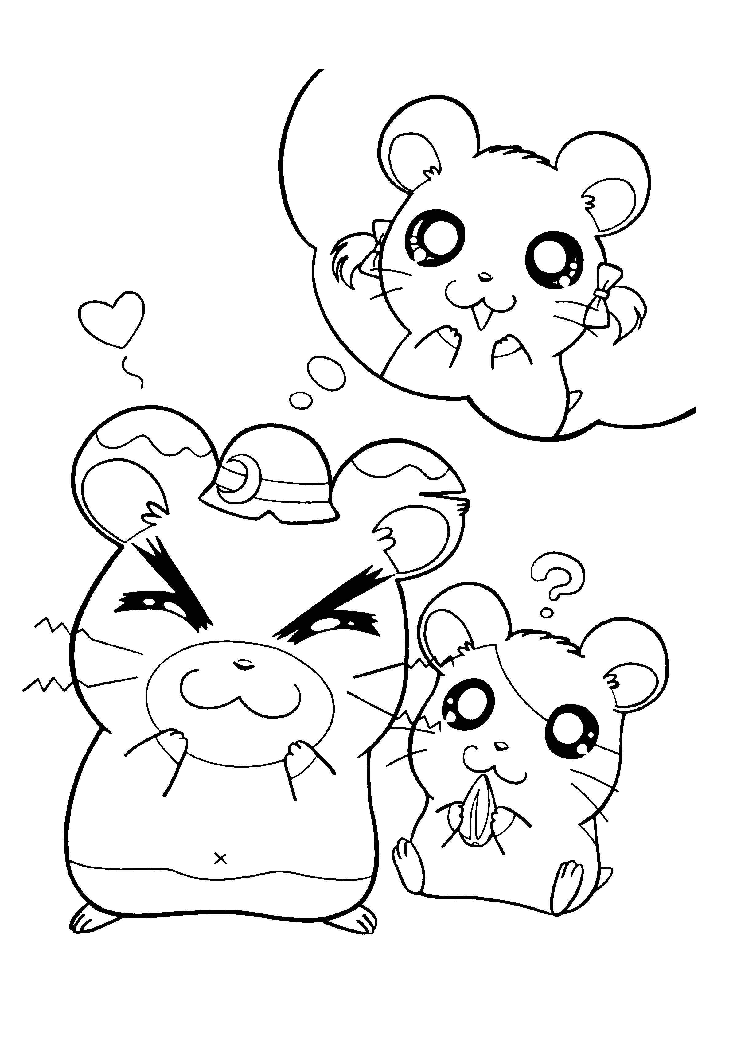 Dessin à colorier: Hamtaro (Dessins Animés) #39981 - Coloriages à Imprimer Gratuits