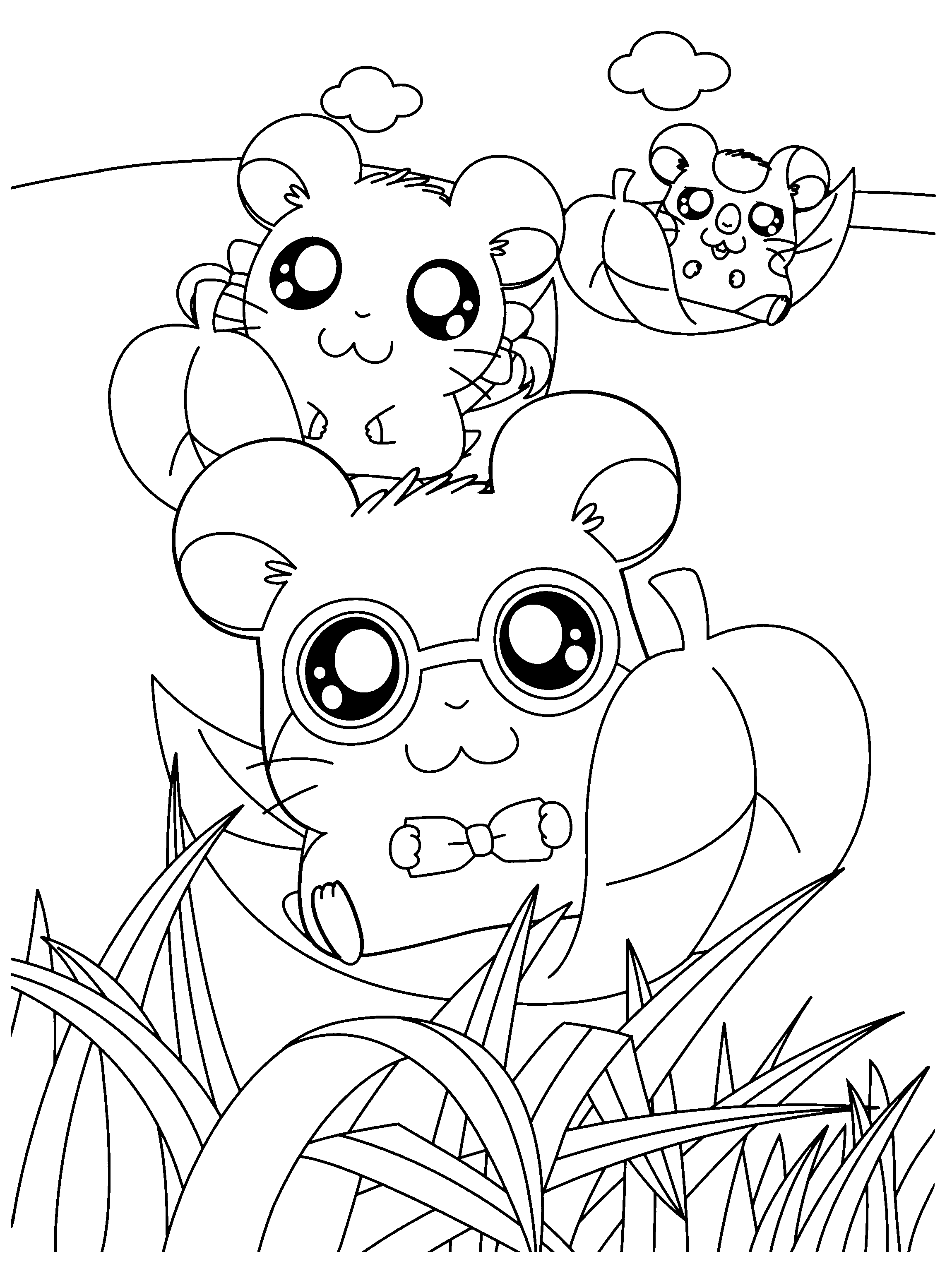 Dessin à colorier: Hamtaro (Dessins Animés) #39986 - Coloriages à Imprimer Gratuits