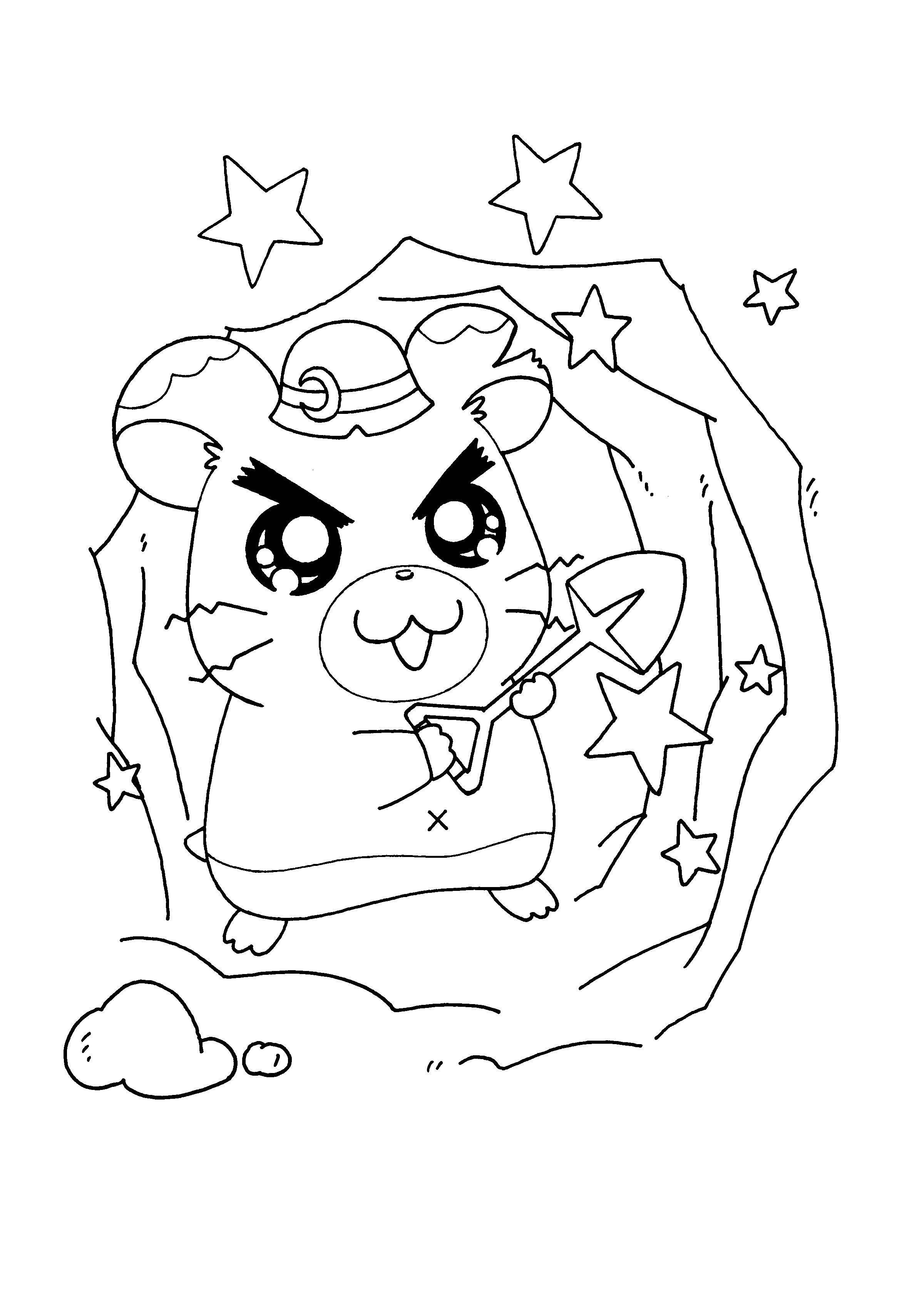 Dessin à colorier: Hamtaro (Dessins Animés) #39992 - Coloriages à Imprimer Gratuits