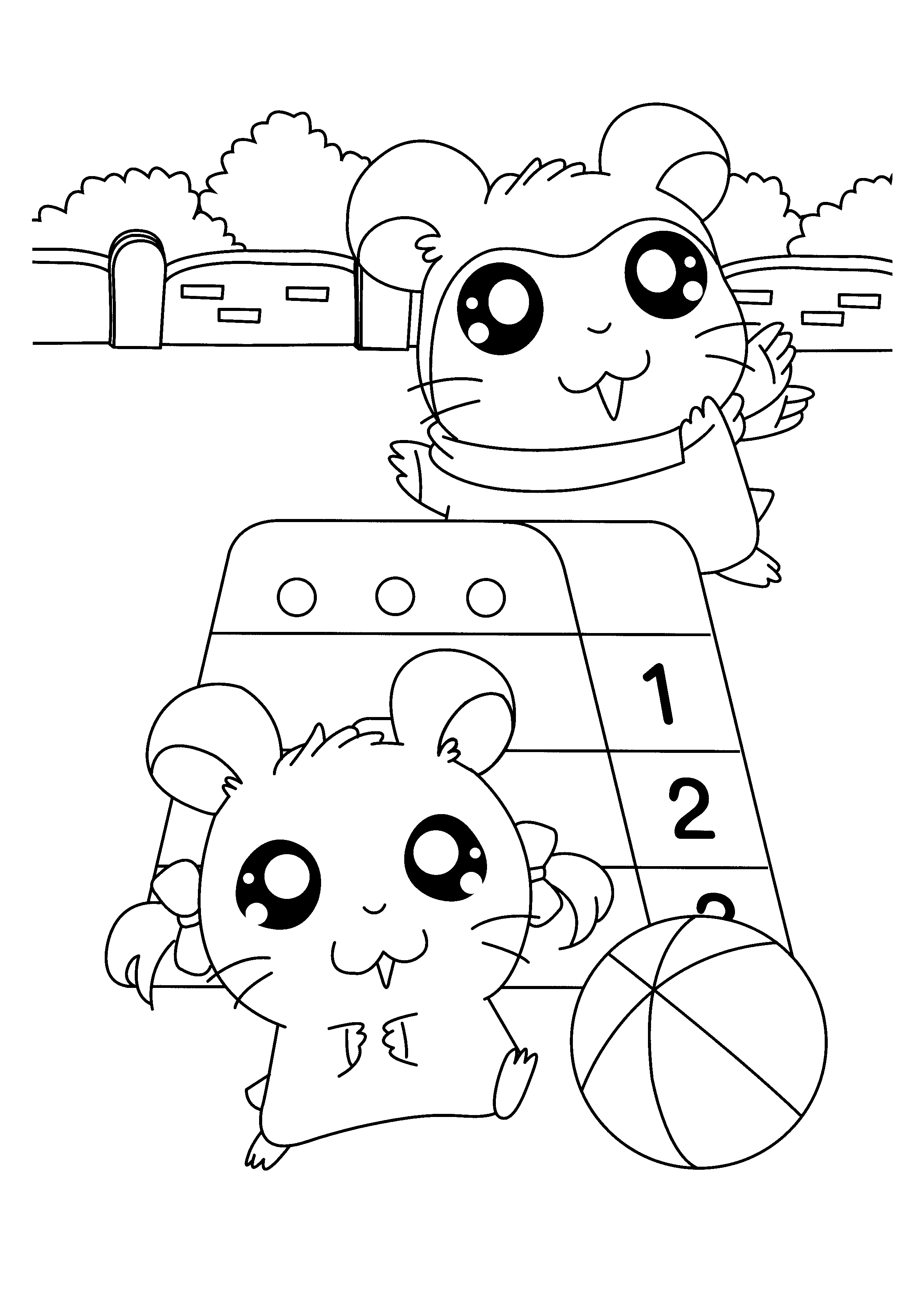 Dessin à colorier: Hamtaro (Dessins Animés) #39995 - Coloriages à Imprimer Gratuits