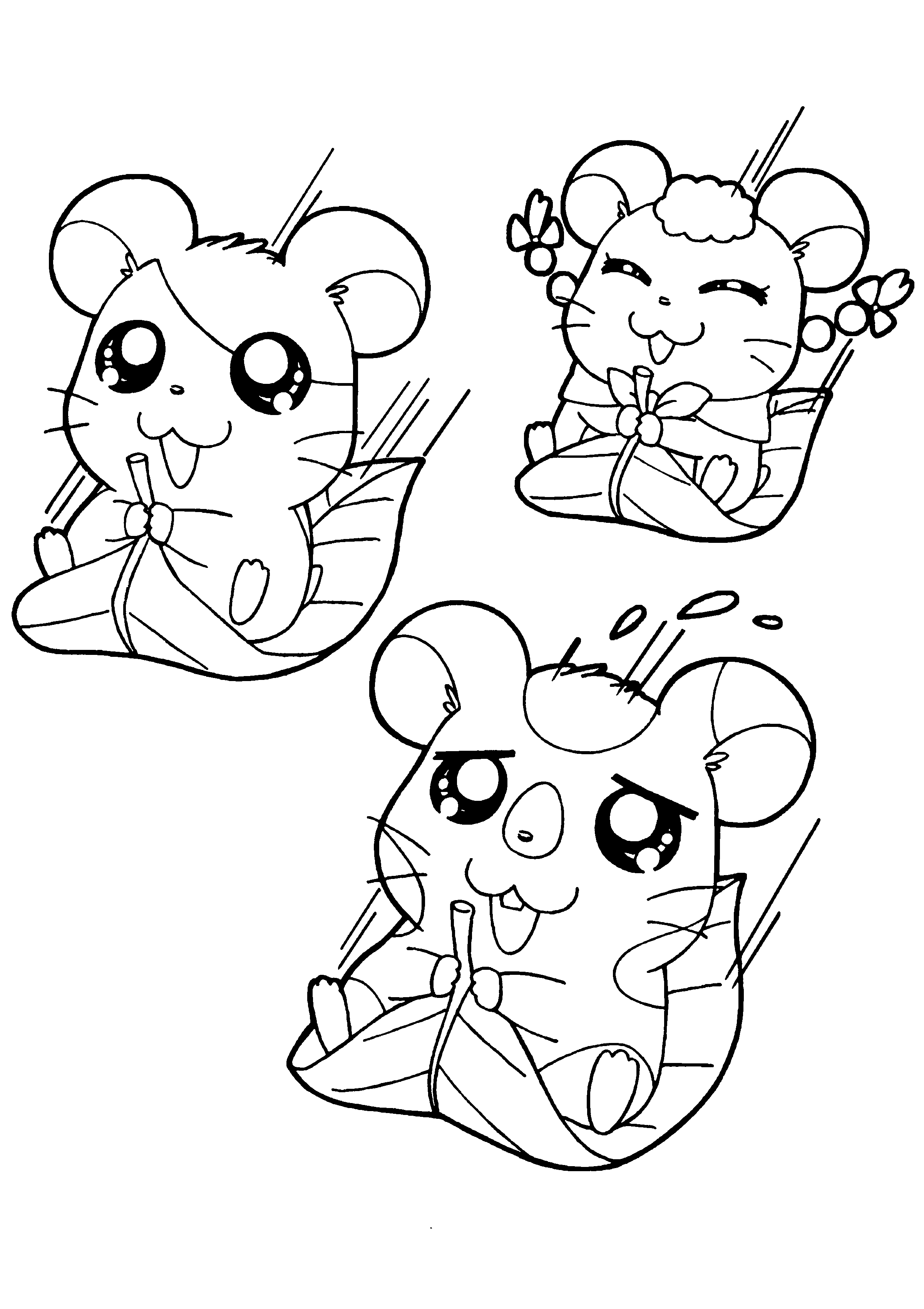 Dessin à colorier: Hamtaro (Dessins Animés) #40014 - Coloriages à Imprimer Gratuits