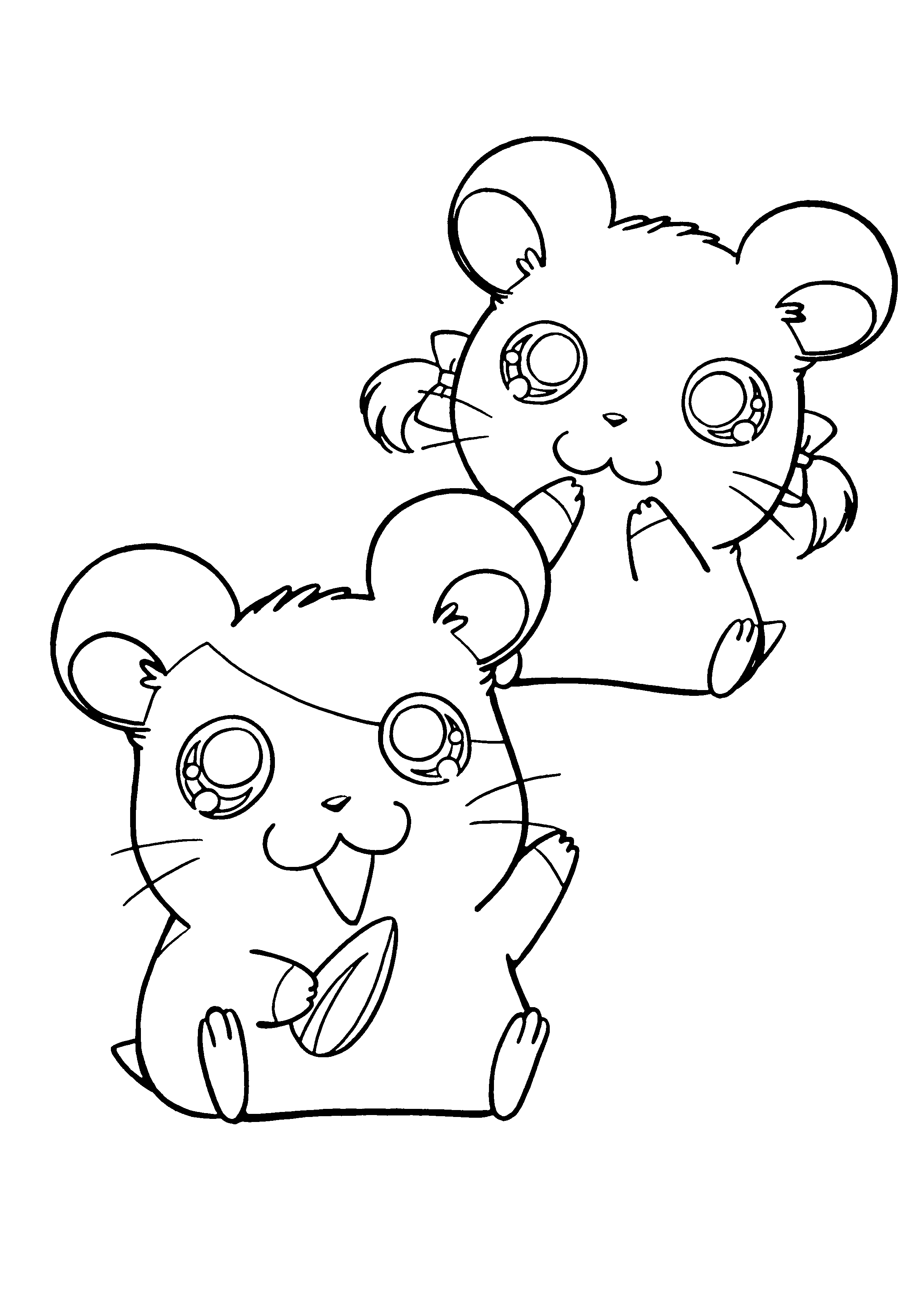 Dessin à colorier: Hamtaro (Dessins Animés) #40016 - Coloriages à Imprimer Gratuits