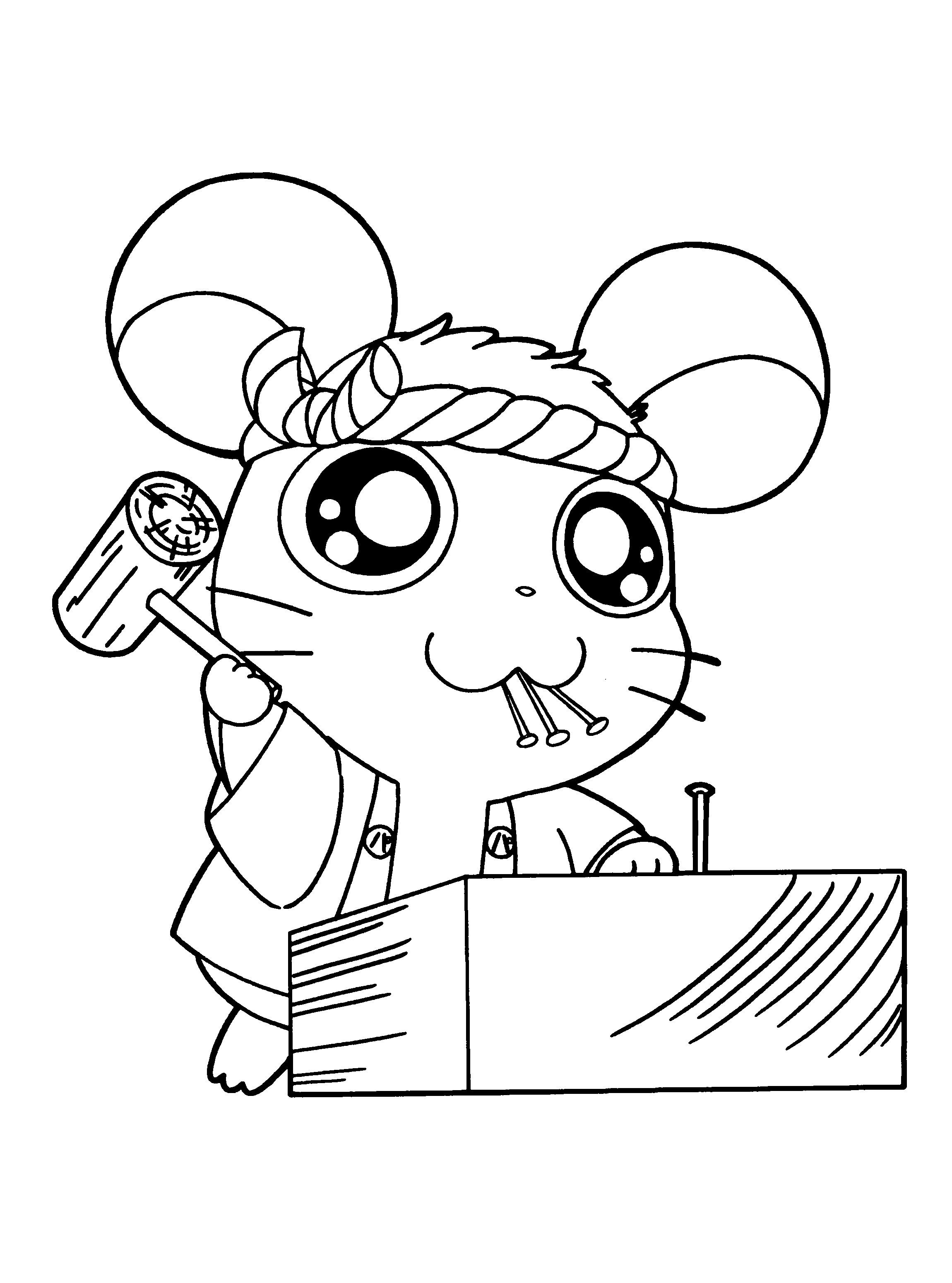 Dessin à colorier: Hamtaro (Dessins Animés) #40017 - Coloriages à Imprimer Gratuits