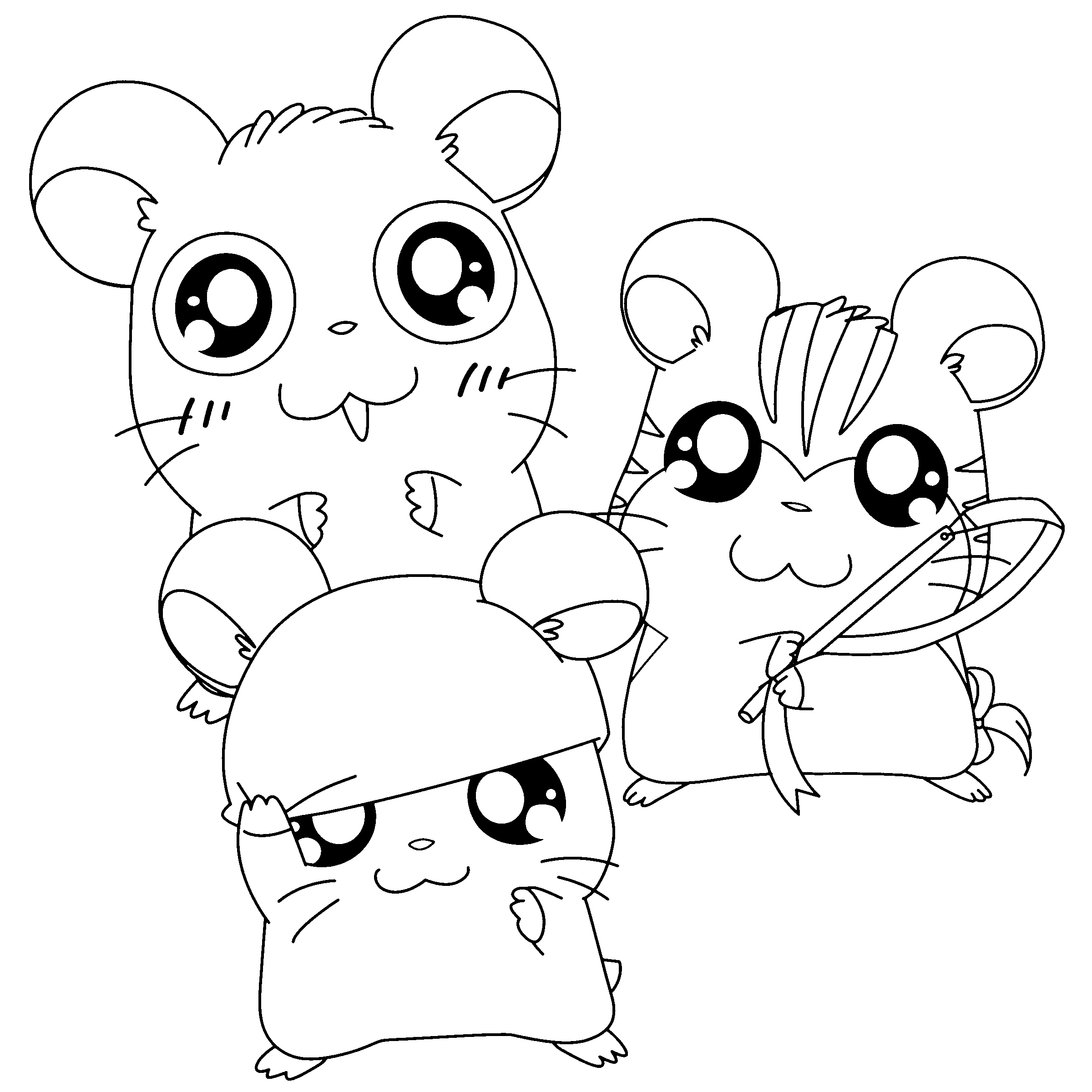 Dessin à colorier: Hamtaro (Dessins Animés) #40020 - Coloriages à Imprimer Gratuits