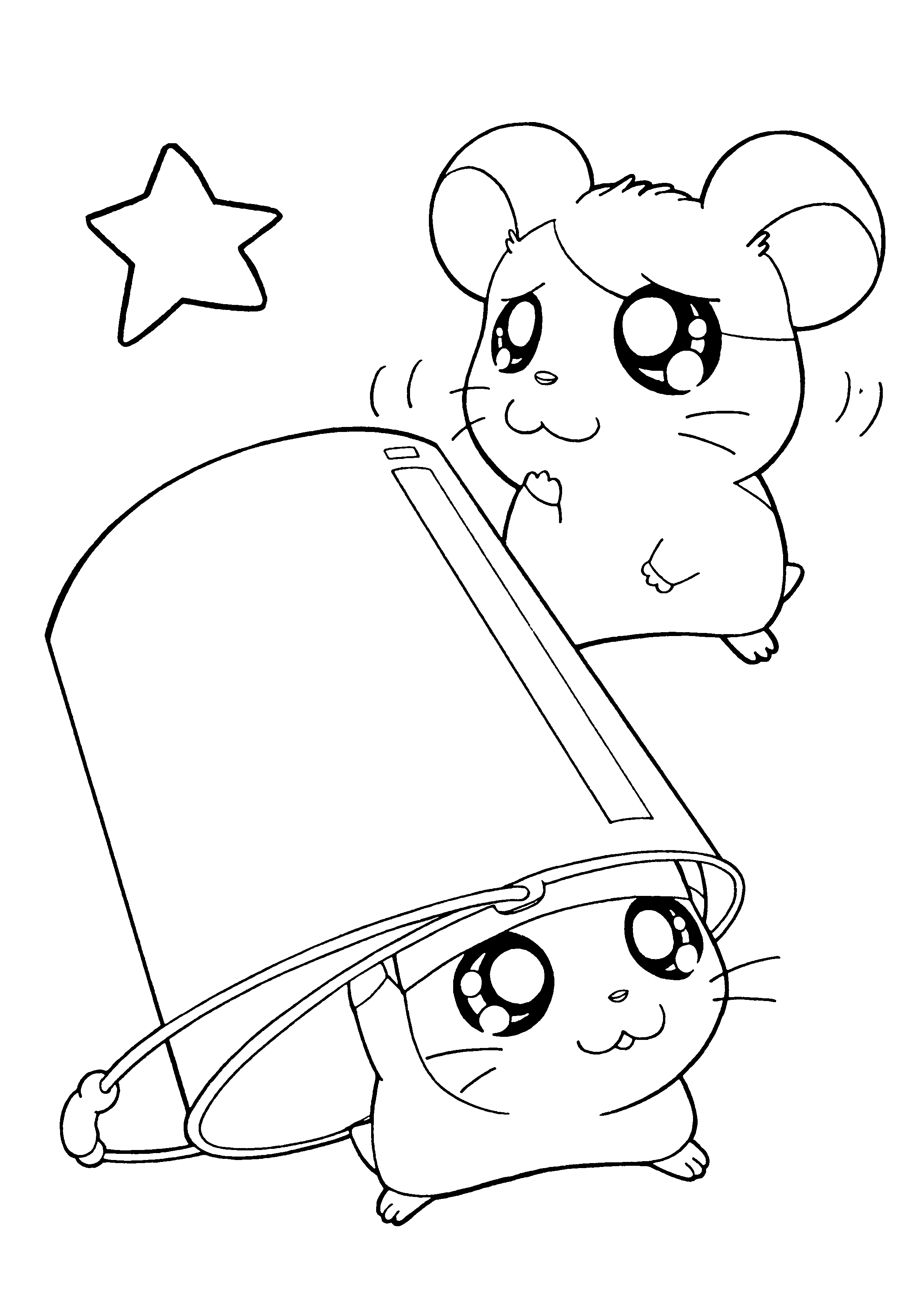 Dessin à colorier: Hamtaro (Dessins Animés) #40022 - Coloriages à Imprimer Gratuits