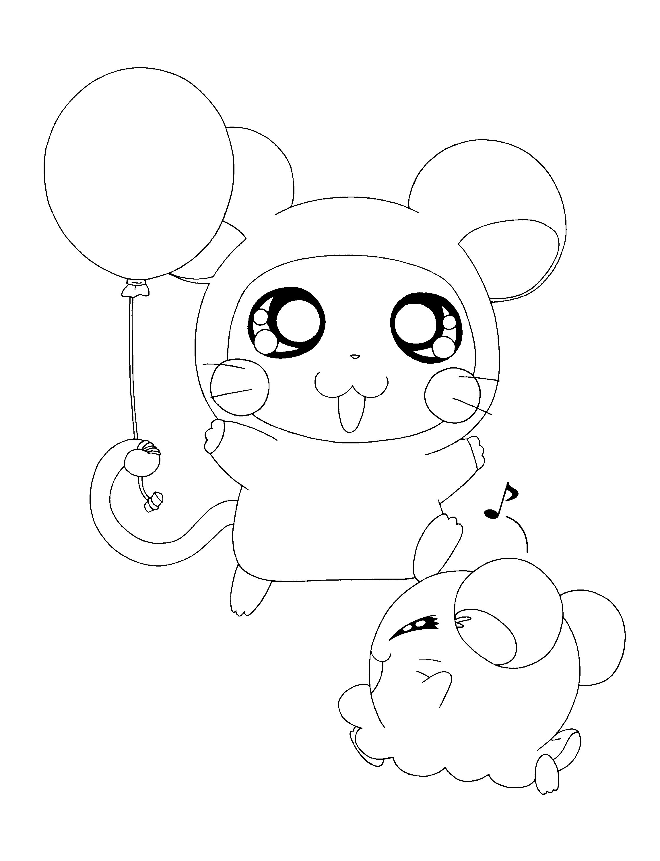 Dessin à colorier: Hamtaro (Dessins Animés) #40031 - Coloriages à Imprimer Gratuits