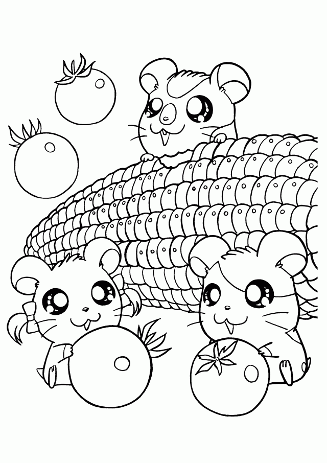 Dessin à colorier: Hamtaro (Dessins Animés) #40039 - Coloriages à Imprimer Gratuits