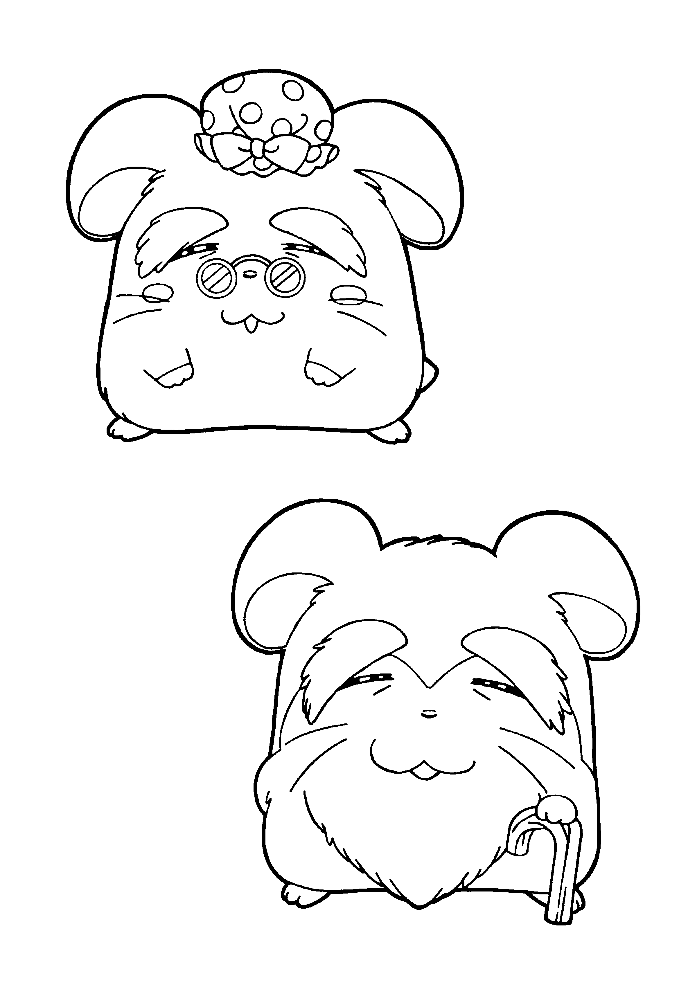 Dessin à colorier: Hamtaro (Dessins Animés) #40040 - Coloriages à Imprimer Gratuits