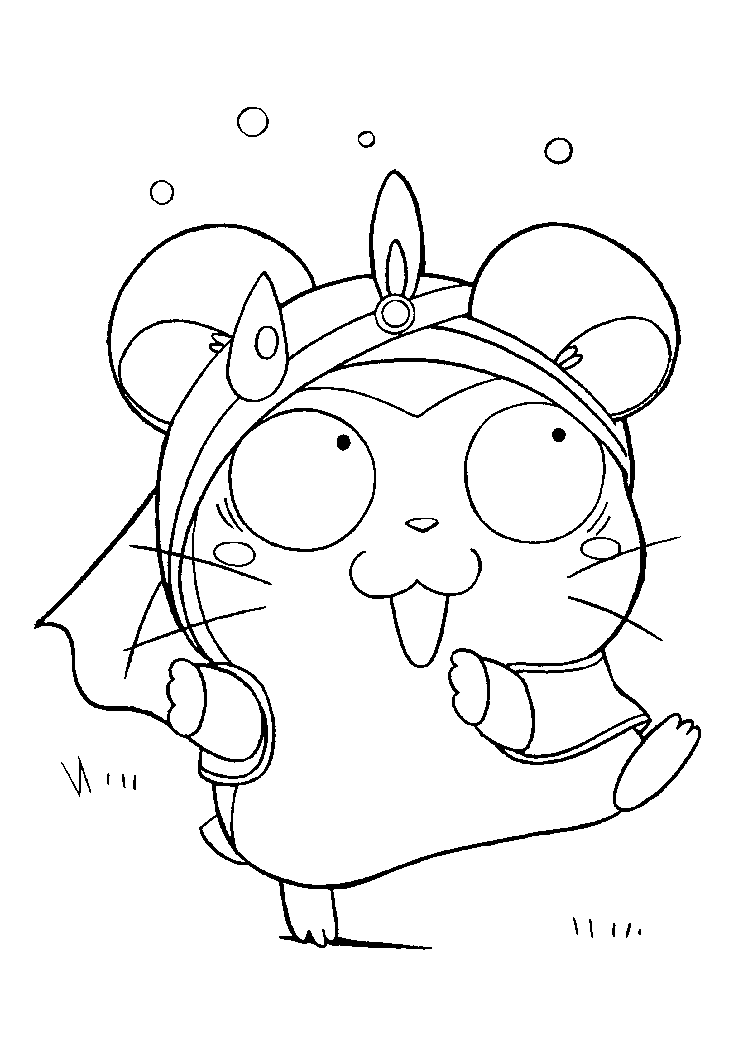 Dessin à colorier: Hamtaro (Dessins Animés) #40046 - Coloriages à Imprimer Gratuits