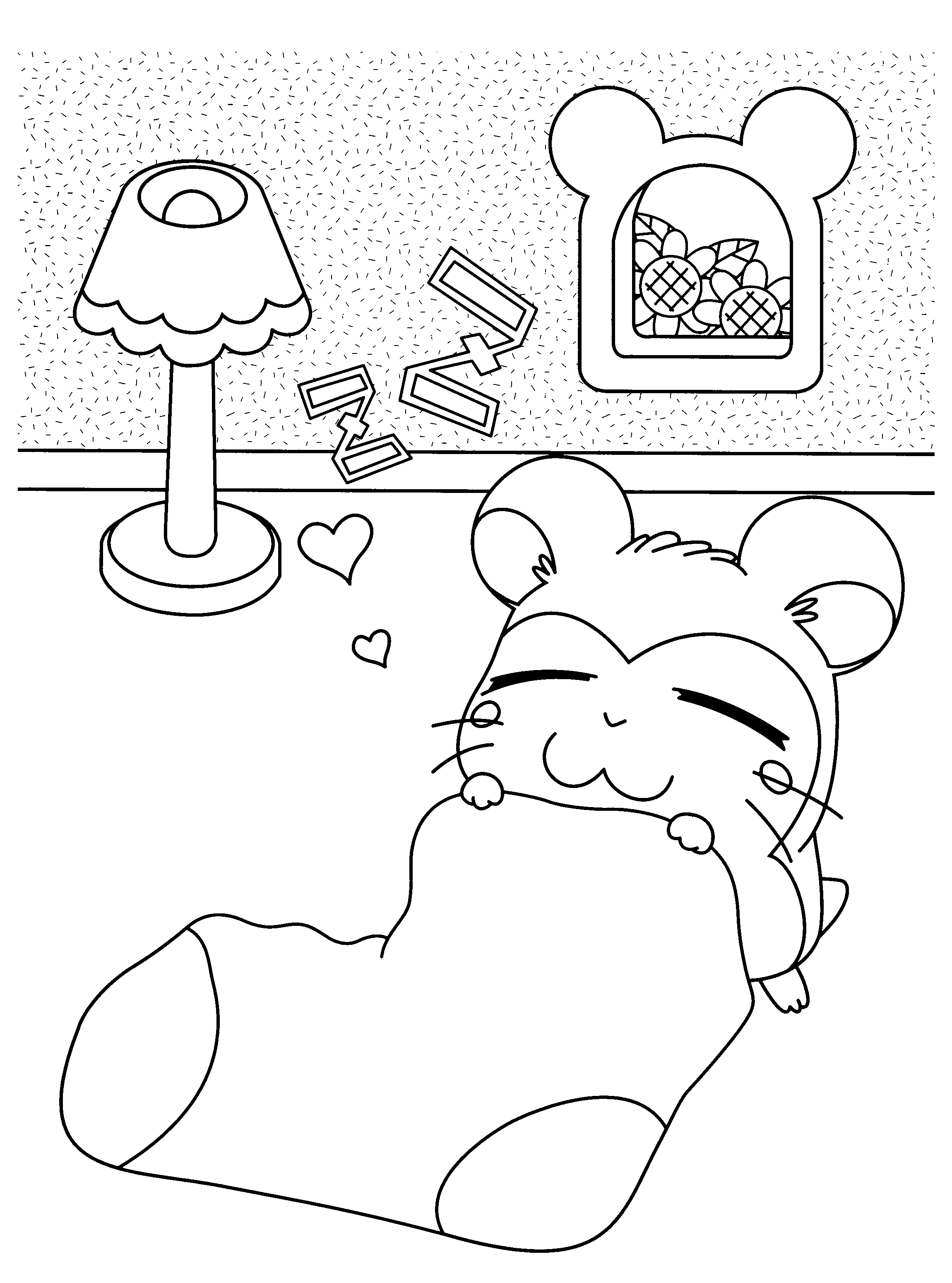 Dessin à colorier: Hamtaro (Dessins Animés) #40050 - Coloriages à Imprimer Gratuits