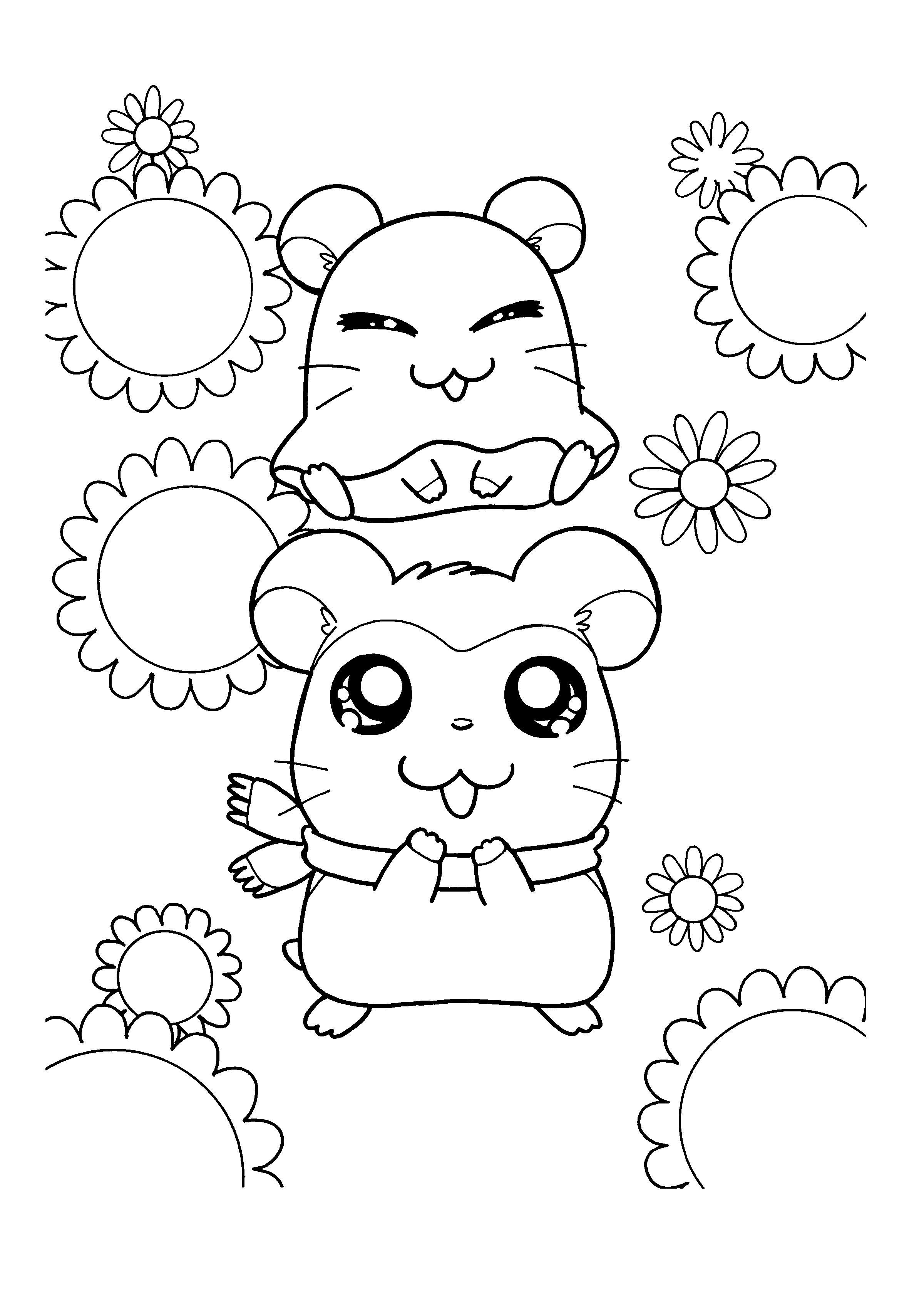 Dessin à colorier: Hamtaro (Dessins Animés) #40054 - Coloriages à Imprimer Gratuits