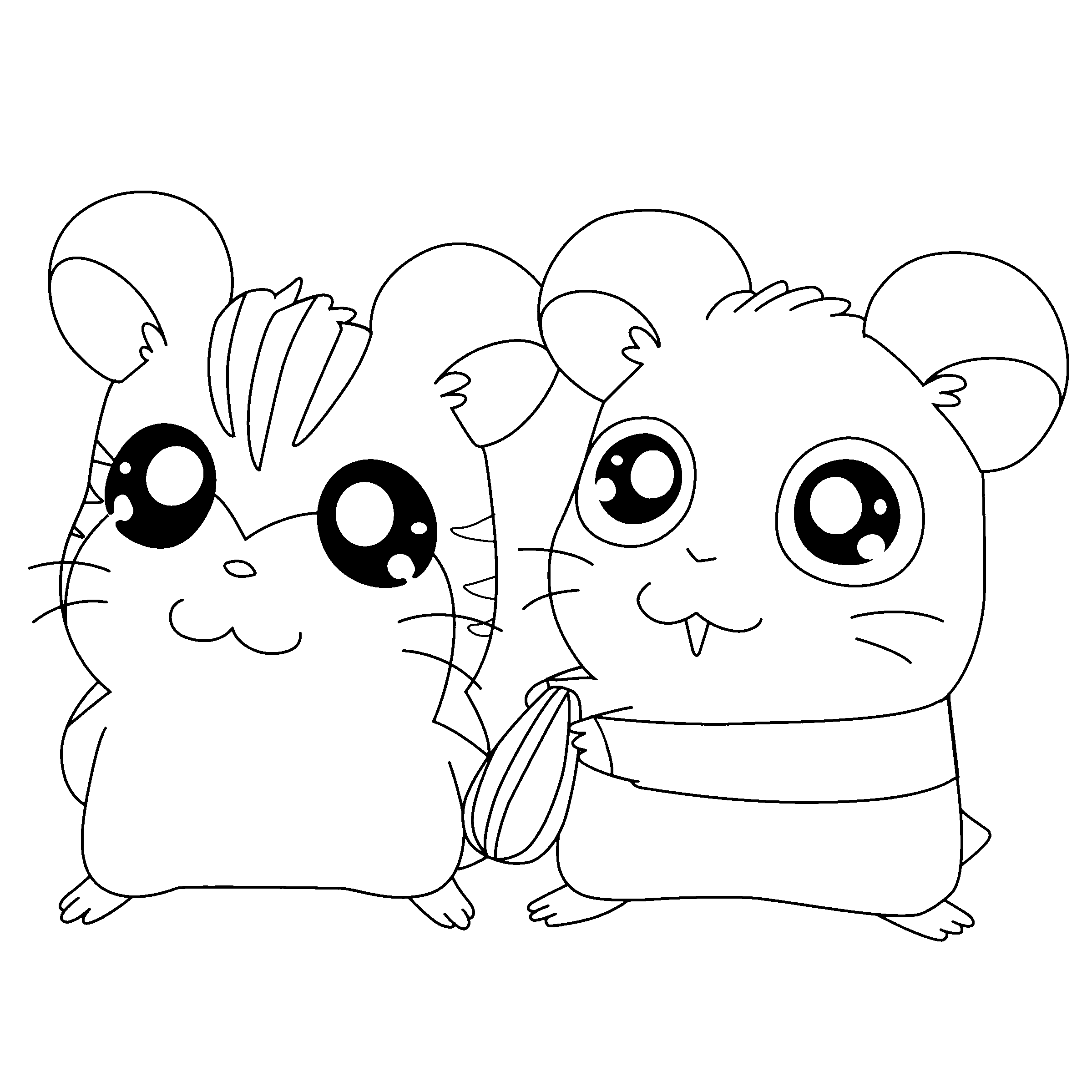 Dessin à colorier: Hamtaro (Dessins Animés) #40058 - Coloriages à Imprimer Gratuits