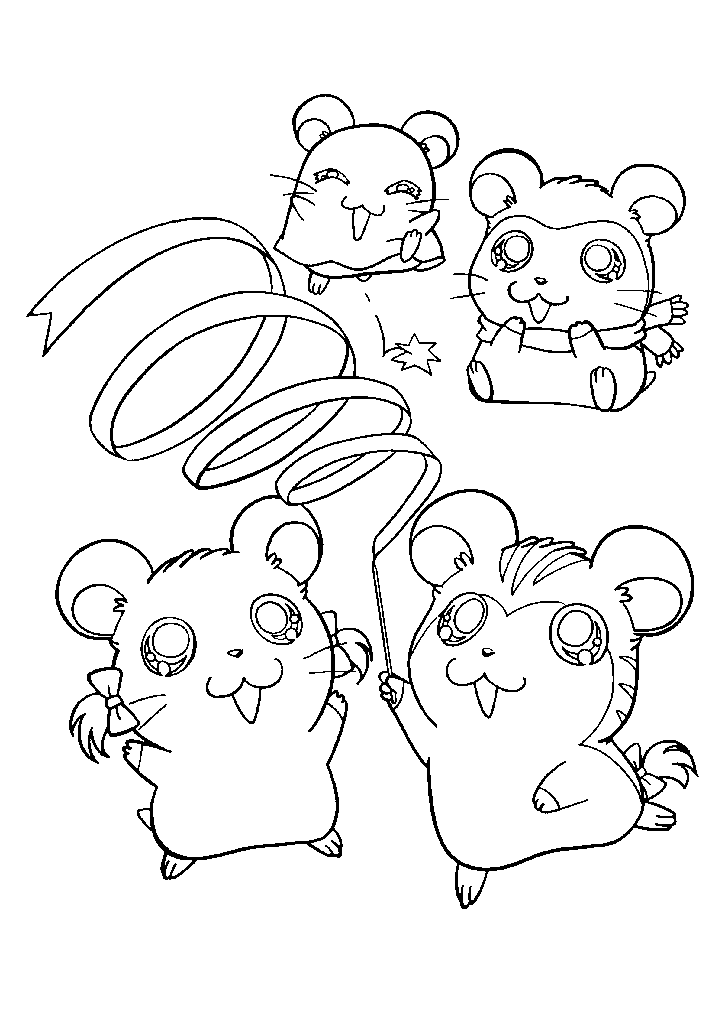 Dessin à colorier: Hamtaro (Dessins Animés) #40069 - Coloriages à Imprimer Gratuits