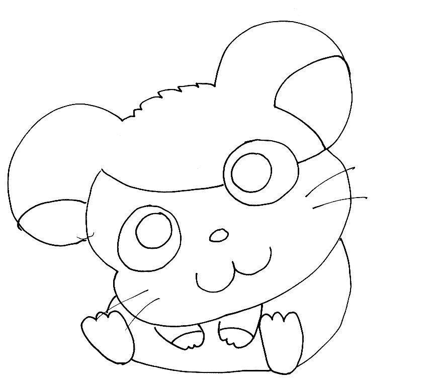 Dessin à colorier: Hamtaro (Dessins Animés) #40075 - Coloriages à Imprimer Gratuits