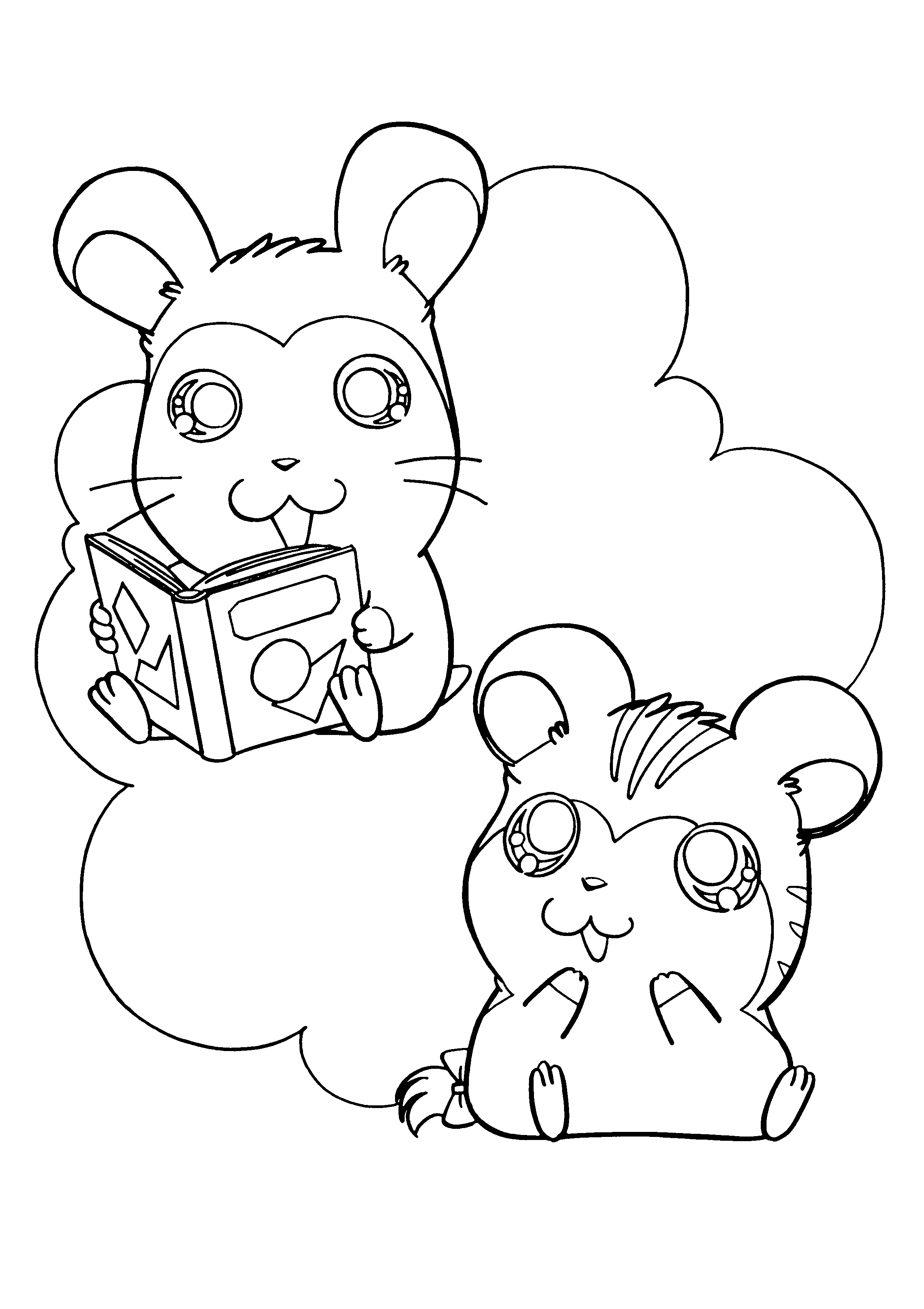 Dessin à colorier: Hamtaro (Dessins Animés) #40080 - Coloriages à Imprimer Gratuits