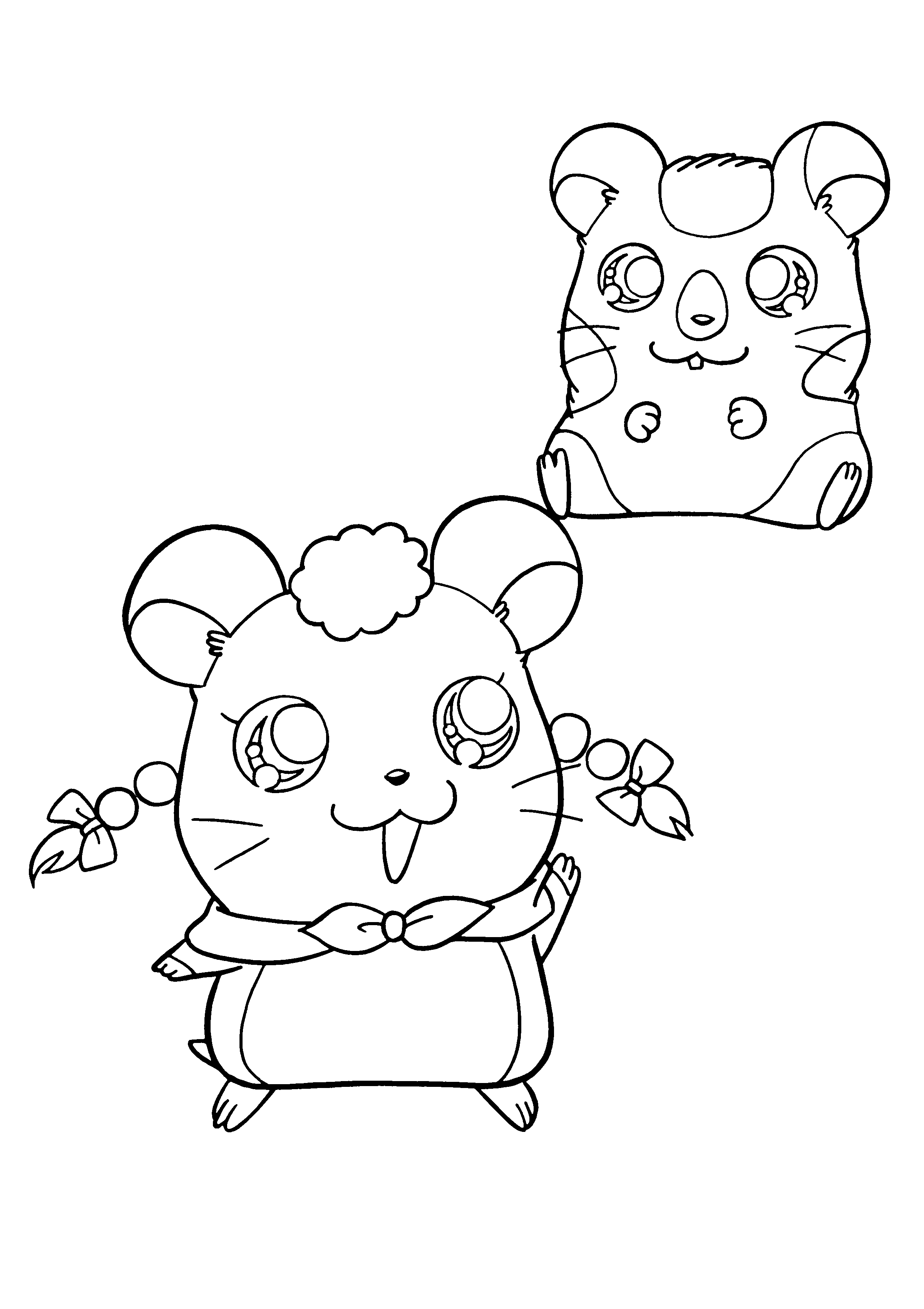 Dessin à colorier: Hamtaro (Dessins Animés) #40090 - Coloriages à Imprimer Gratuits