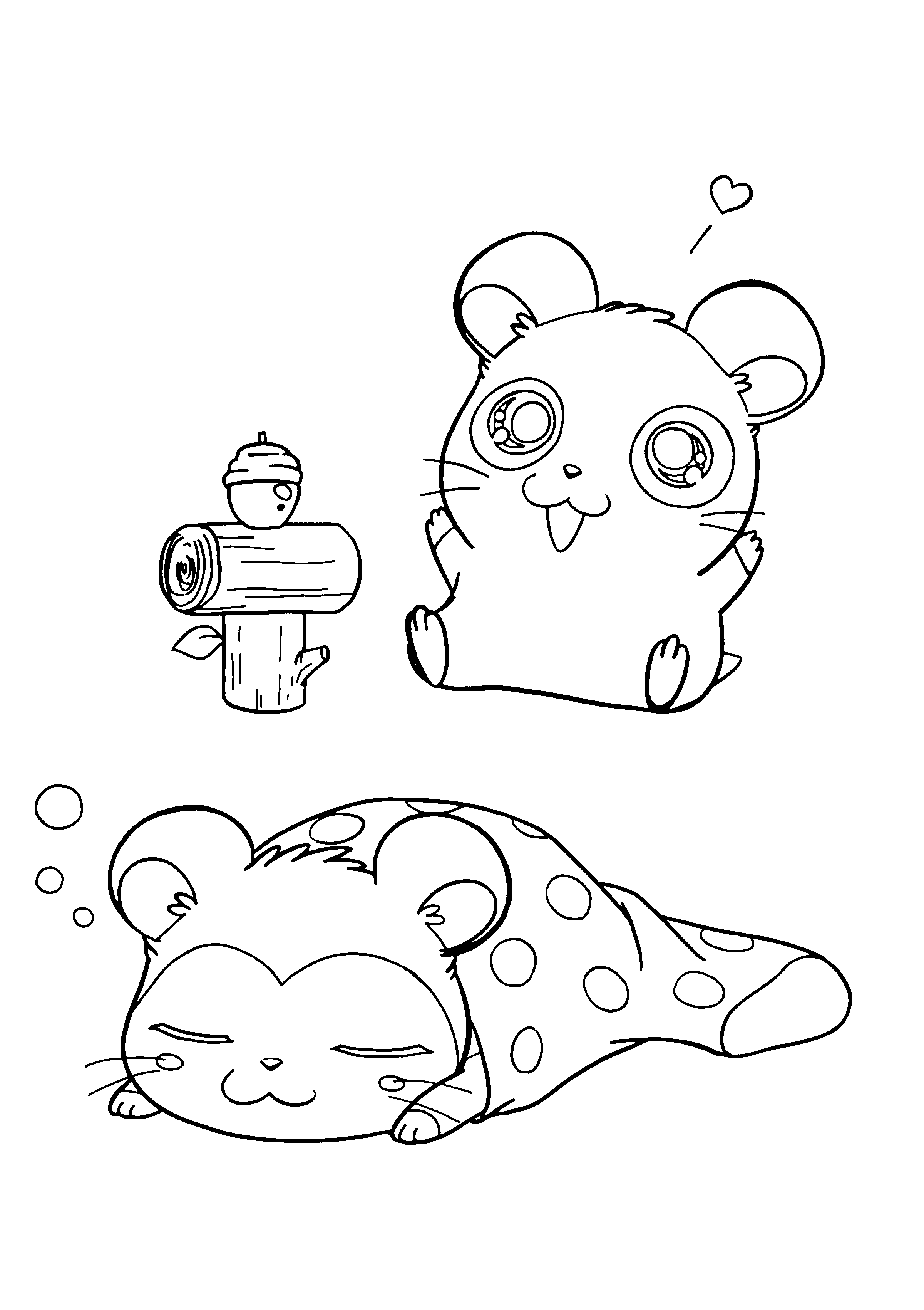 Dessin à colorier: Hamtaro (Dessins Animés) #40096 - Coloriages à Imprimer Gratuits