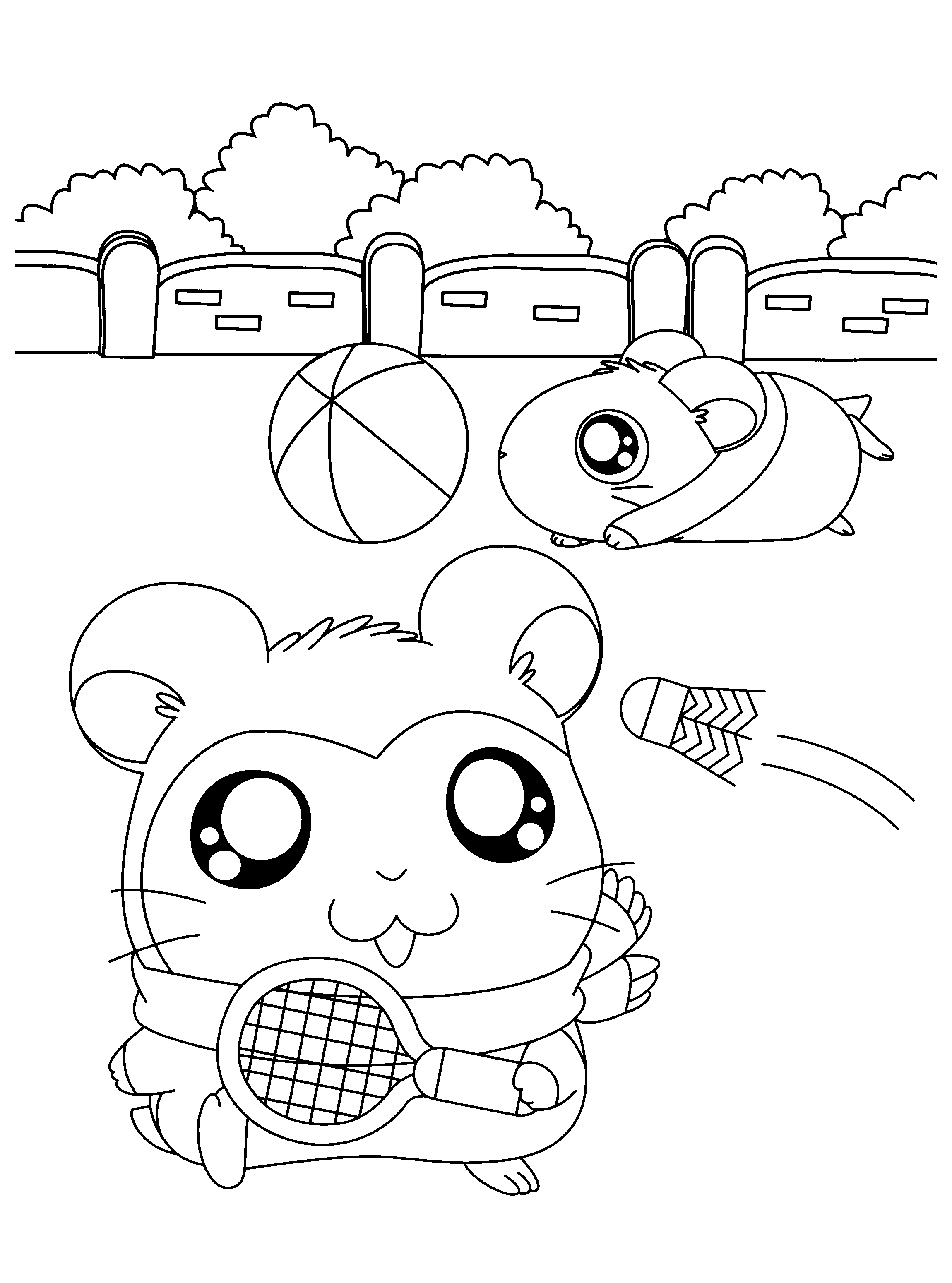 Dessin à colorier: Hamtaro (Dessins Animés) #40098 - Coloriages à Imprimer Gratuits