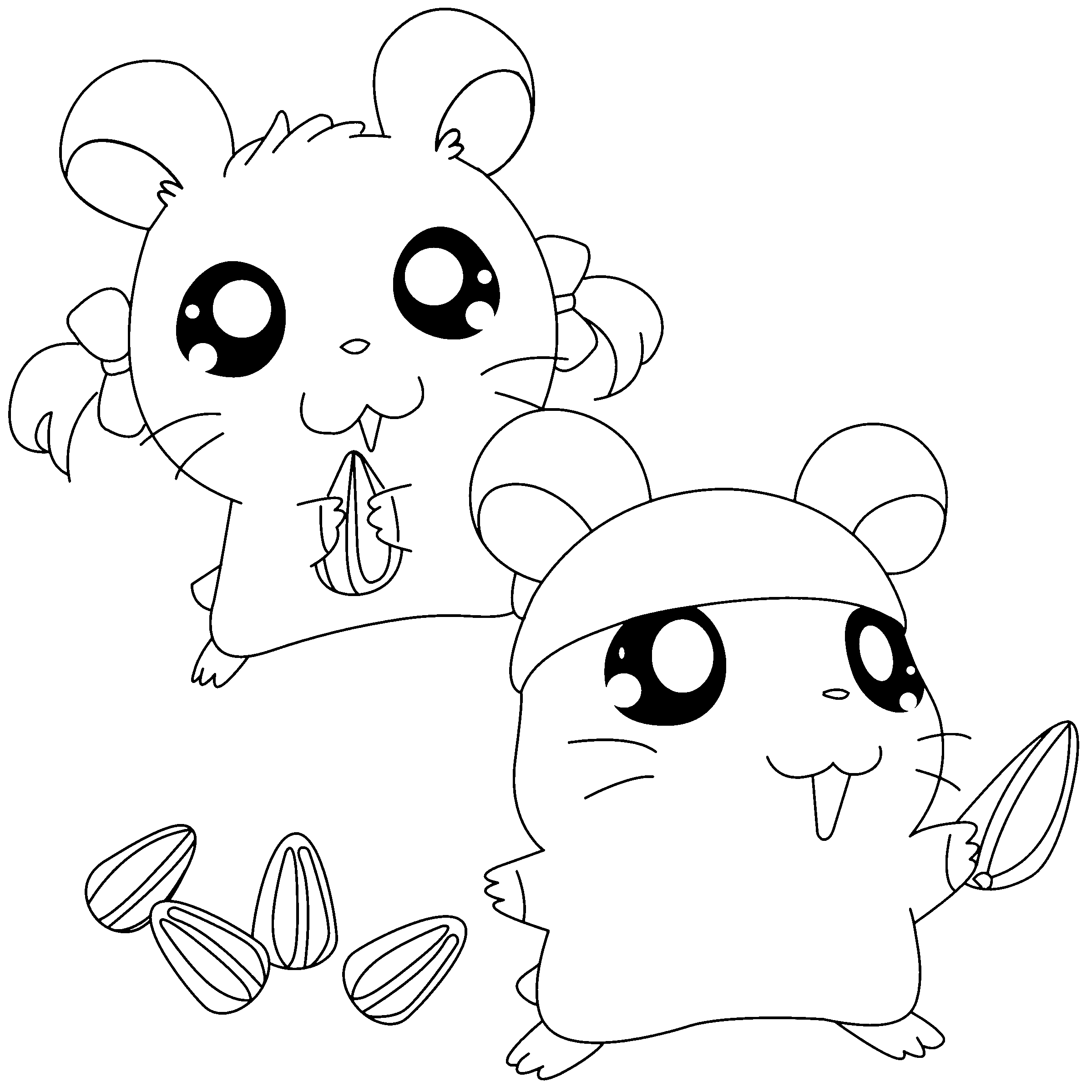 Dessin à colorier: Hamtaro (Dessins Animés) #40100 - Coloriages à Imprimer Gratuits