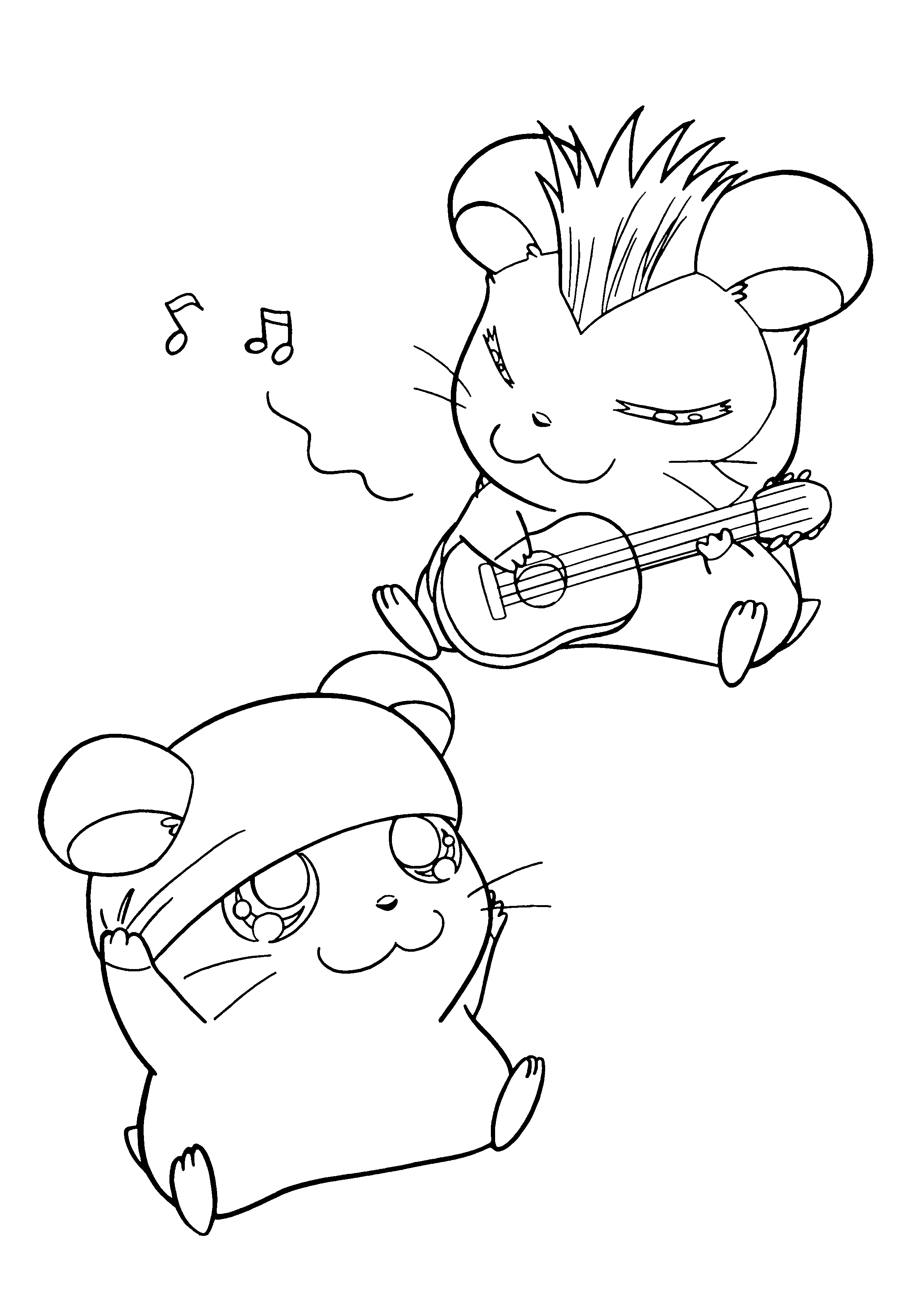 Dessin à colorier: Hamtaro (Dessins Animés) #40104 - Coloriages à Imprimer Gratuits