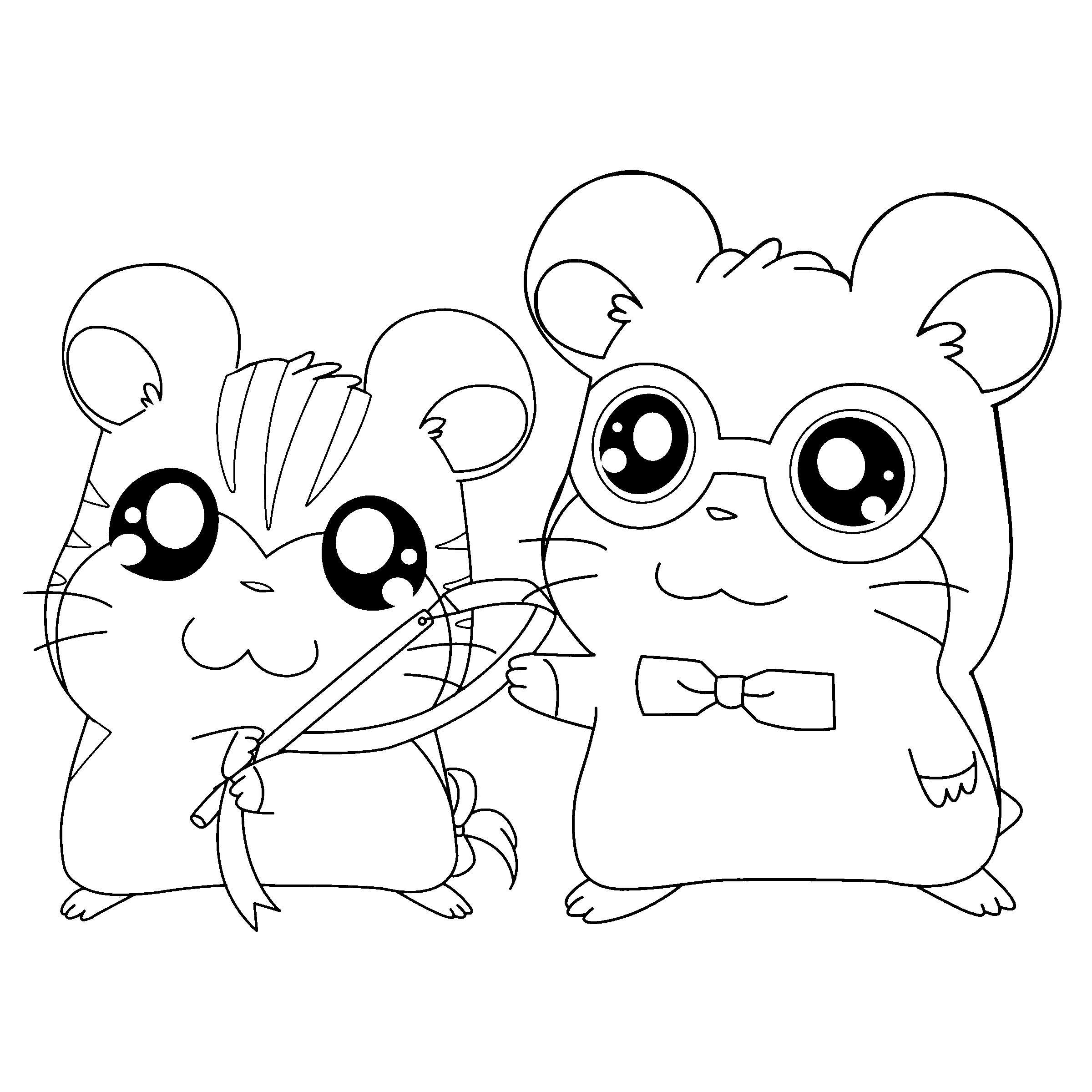 Dessin à colorier: Hamtaro (Dessins Animés) #40105 - Coloriages à Imprimer Gratuits