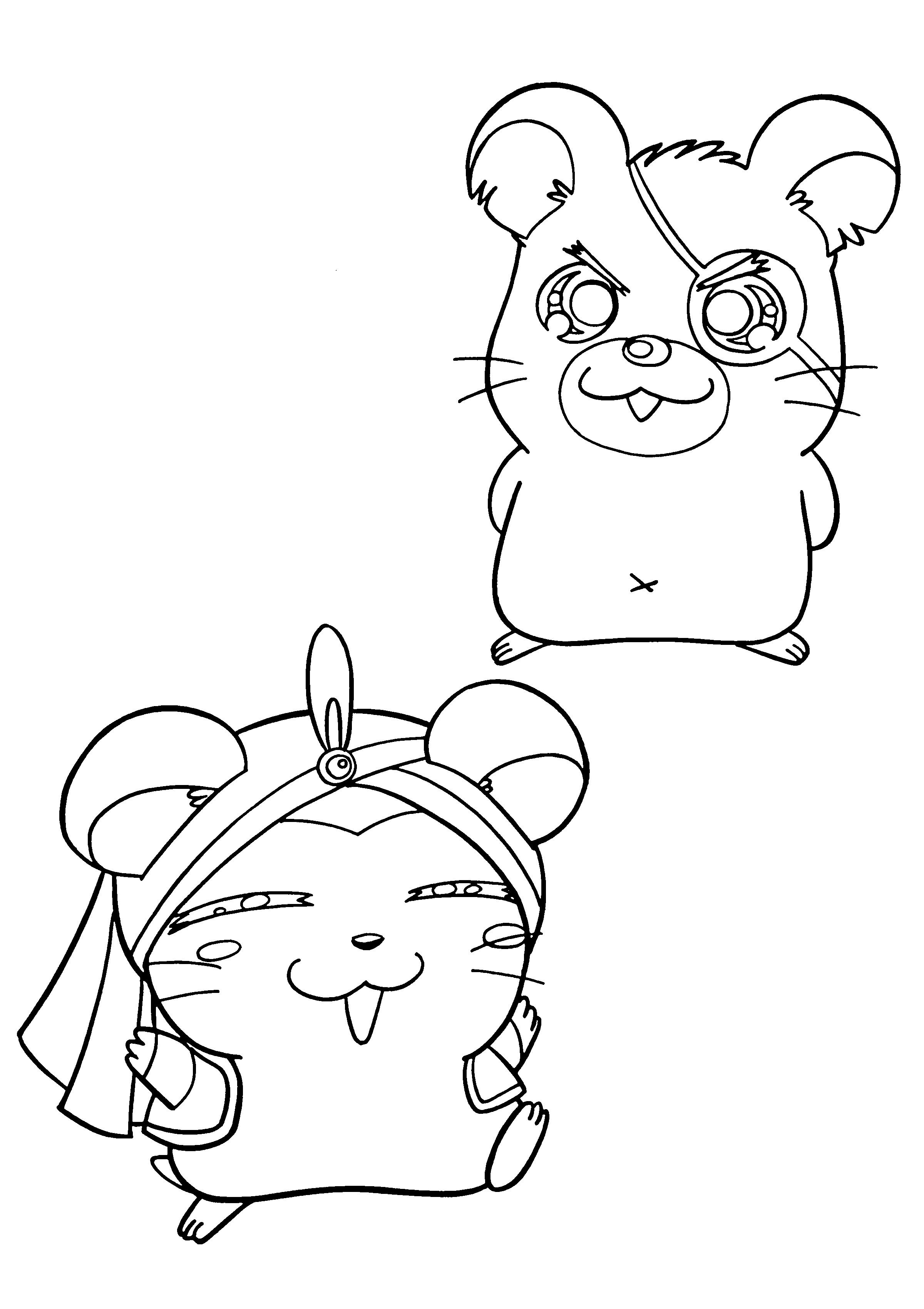 Dessin à colorier: Hamtaro (Dessins Animés) #40106 - Coloriages à Imprimer Gratuits