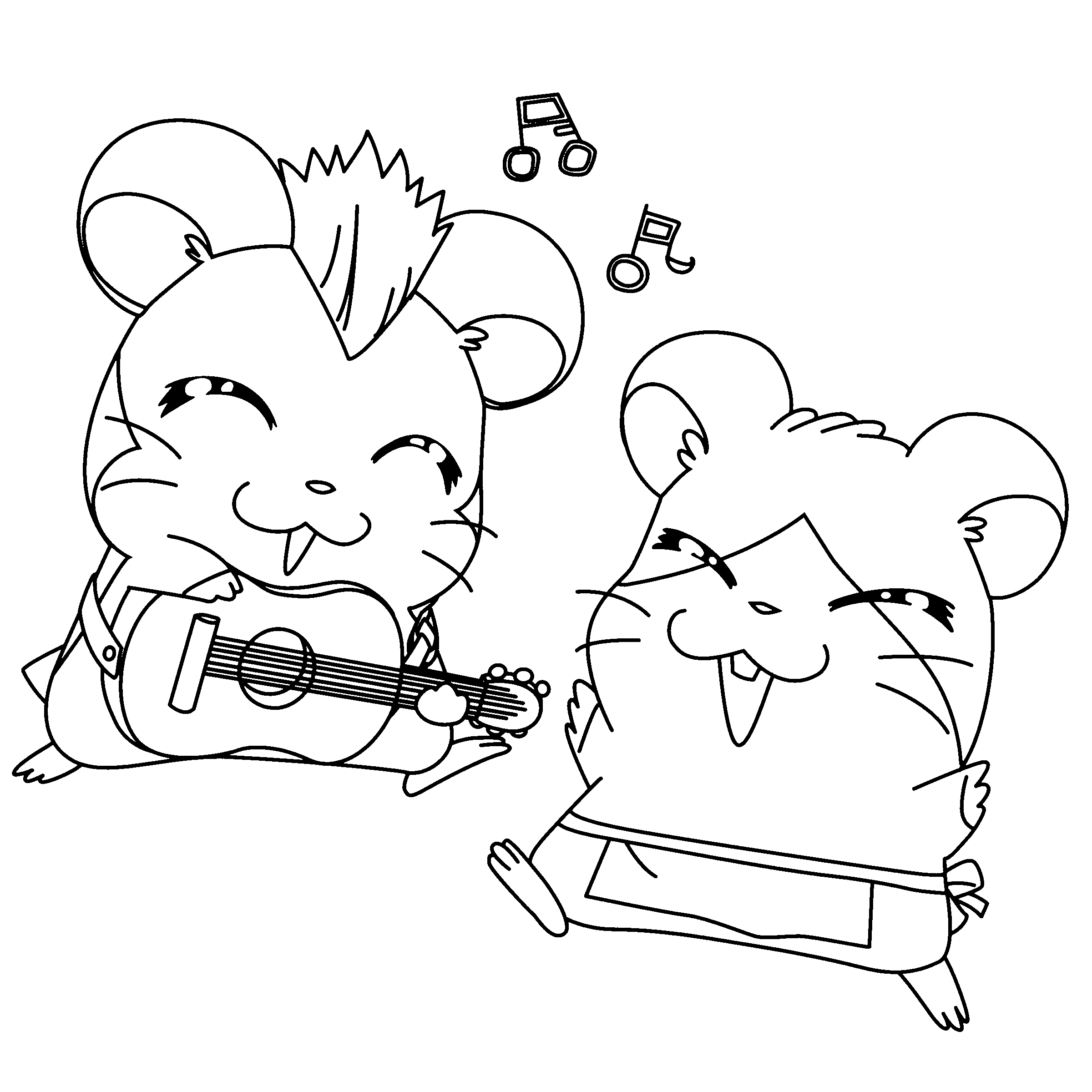 Dessin à colorier: Hamtaro (Dessins Animés) #40108 - Coloriages à Imprimer Gratuits