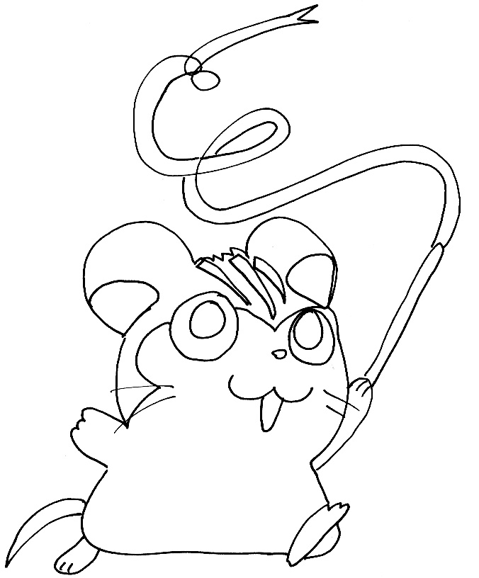 Dessin à colorier: Hamtaro (Dessins Animés) #40119 - Coloriages à Imprimer Gratuits