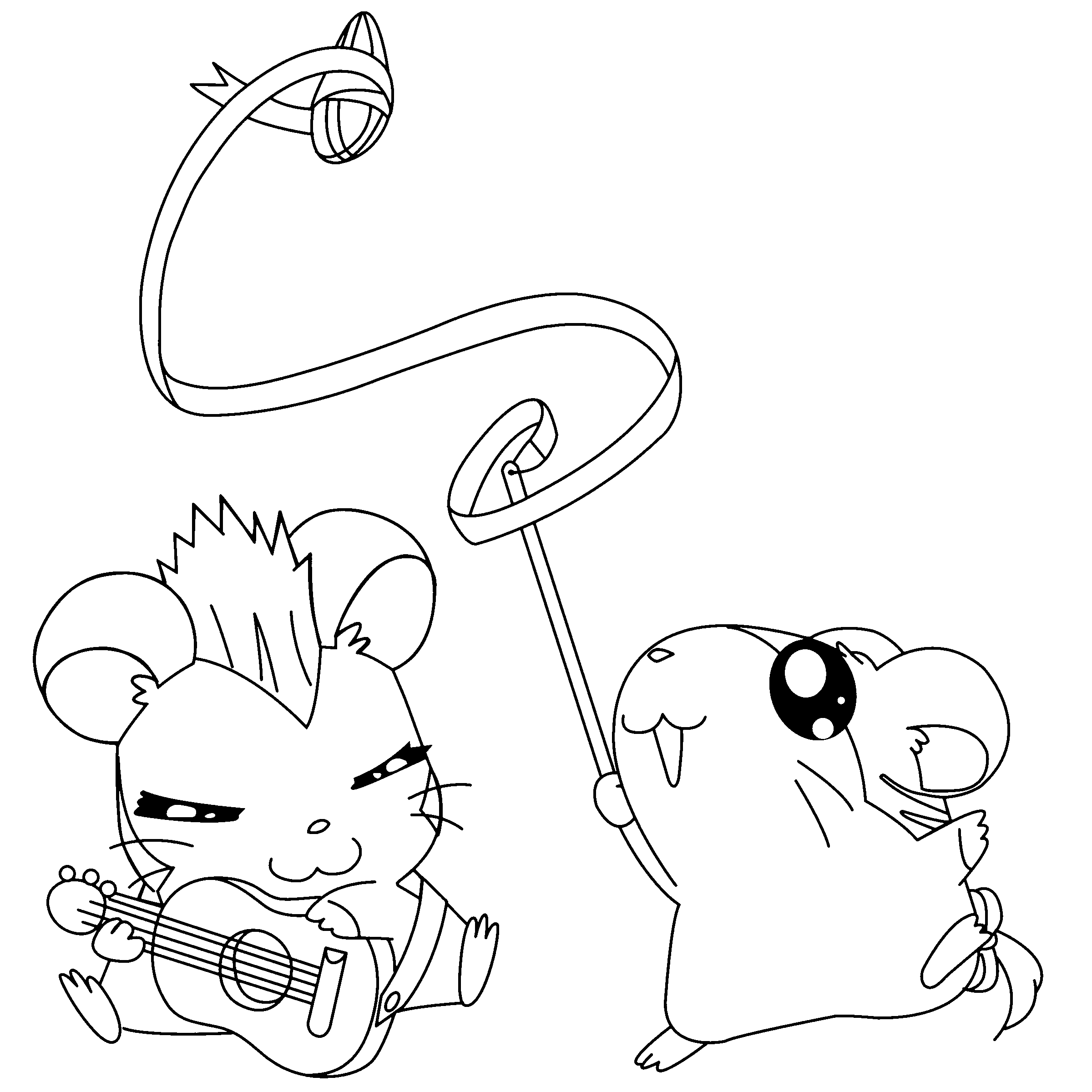 Dessin à colorier: Hamtaro (Dessins Animés) #40123 - Coloriages à Imprimer Gratuits