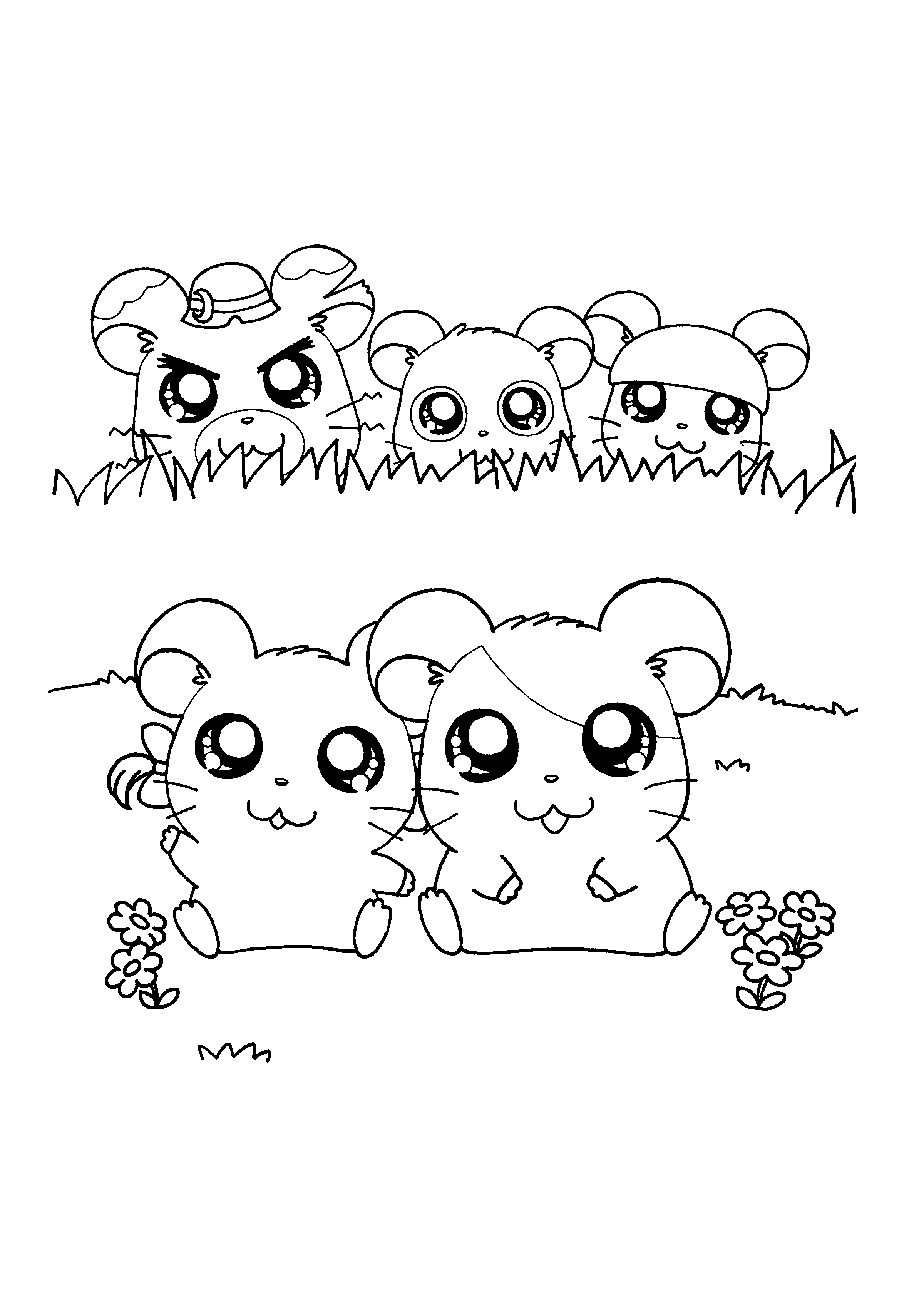 Dessin à colorier: Hamtaro (Dessins Animés) #40124 - Coloriages à Imprimer Gratuits