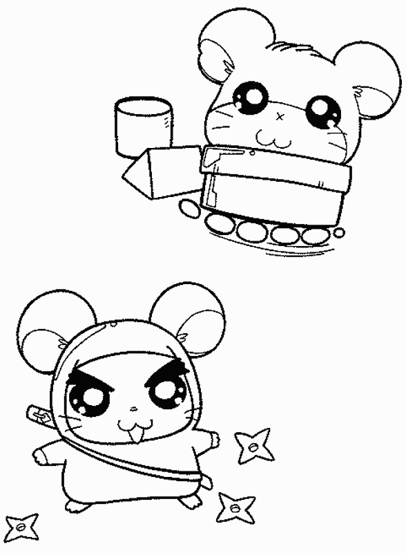 Dessin à colorier: Hamtaro (Dessins Animés) #40129 - Coloriages à Imprimer Gratuits