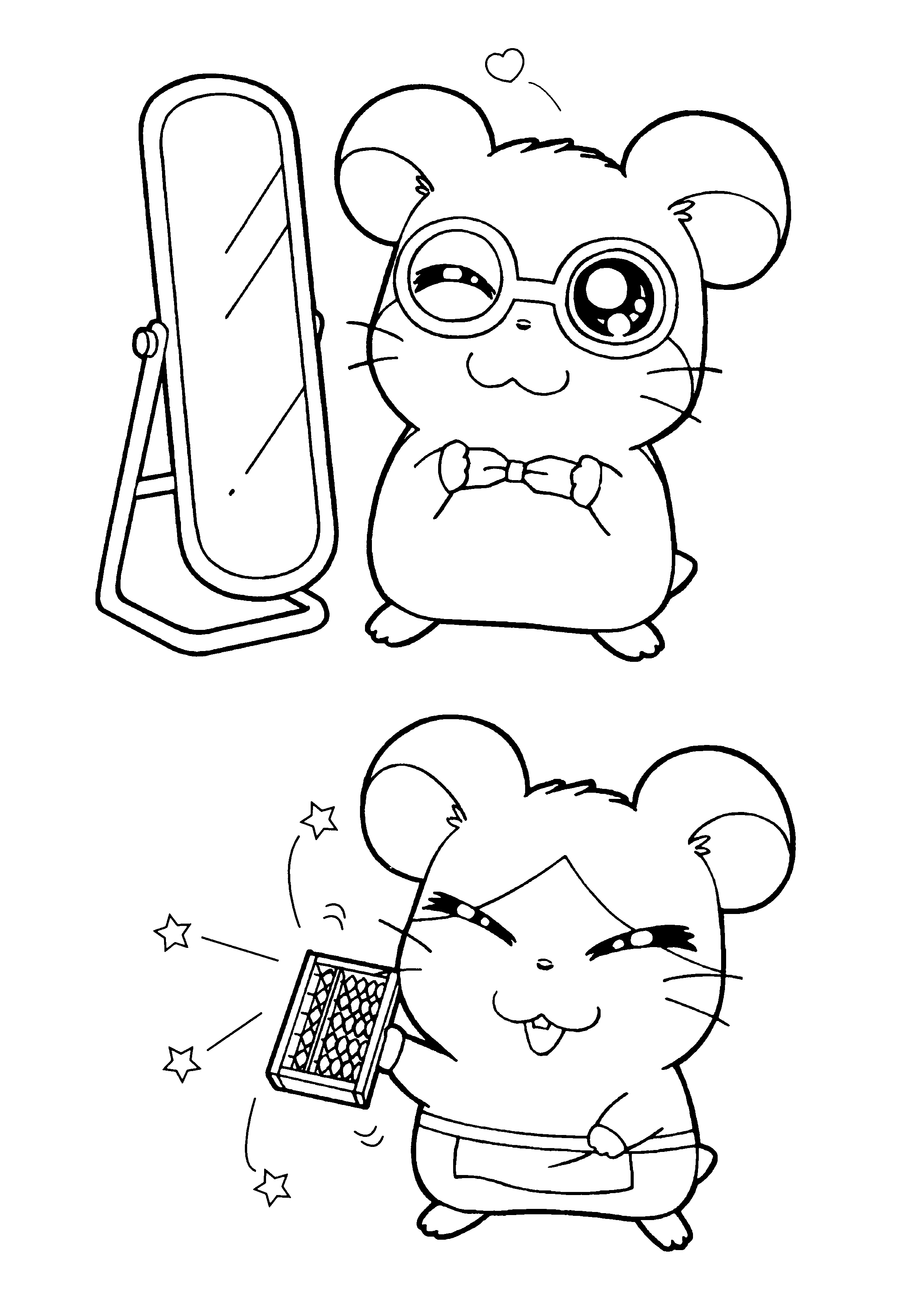 Dessin à colorier: Hamtaro (Dessins Animés) #40137 - Coloriages à Imprimer Gratuits