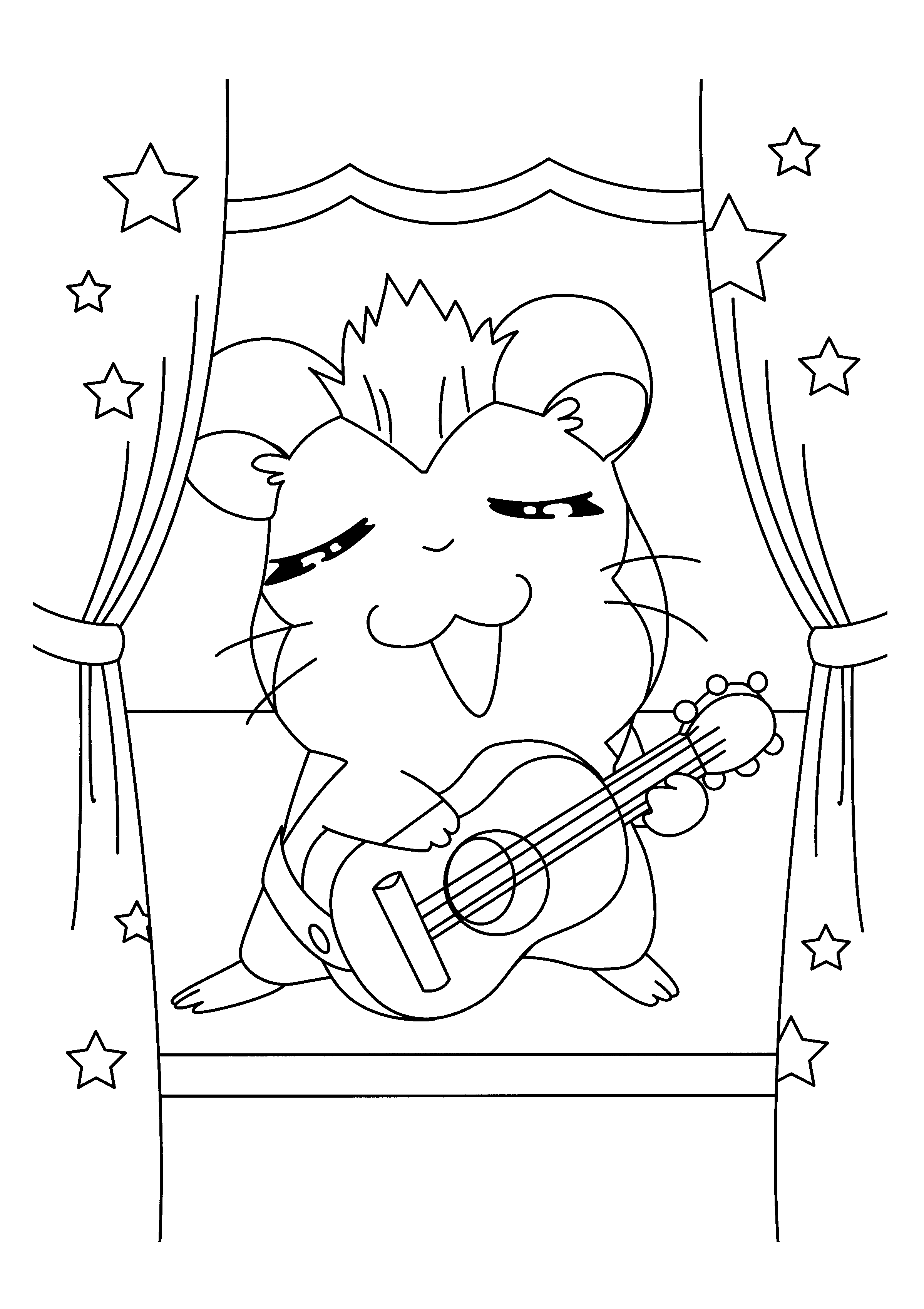 Dessin à colorier: Hamtaro (Dessins Animés) #40144 - Coloriages à Imprimer Gratuits