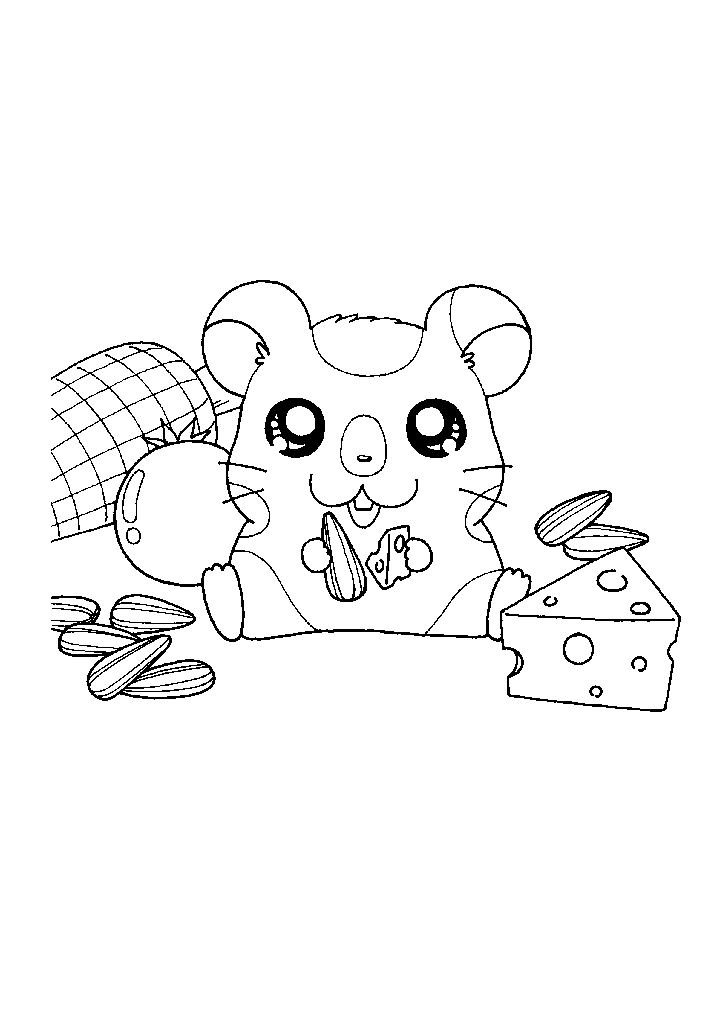 Dessin à colorier: Hamtaro (Dessins Animés) #40161 - Coloriages à Imprimer Gratuits