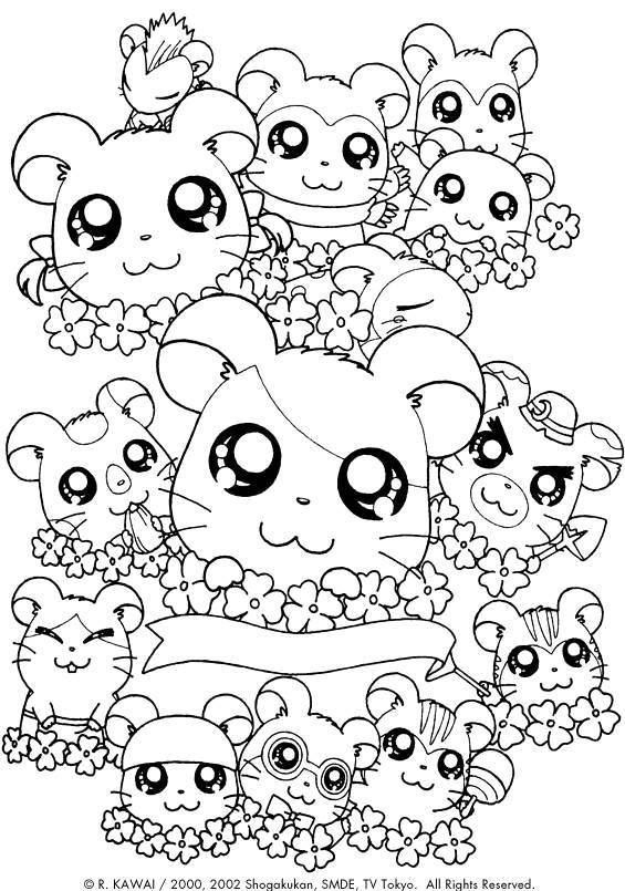 Dessin à colorier: Hamtaro (Dessins Animés) #40168 - Coloriages à Imprimer Gratuits